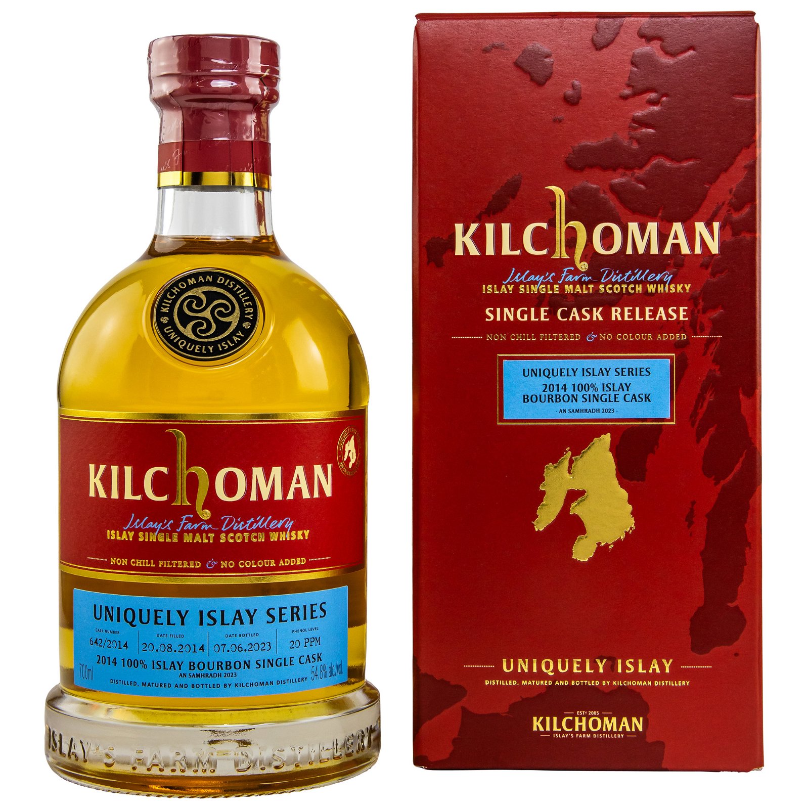 Kilchoman 2014/2023 100% Islay Bourbon Single Cask No. 642/2014 Uniquely Islay Series #1/10