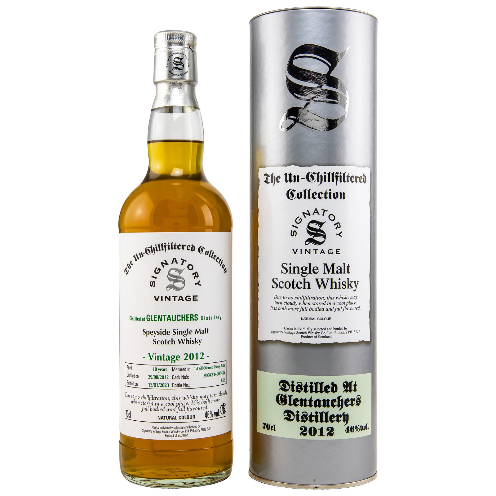 Glentauchers 2012/2023 - 10 Jahre Oloroso Sherry Butts No. 900433 + 900435 The Un-Chillfiltered Collection (Signatory)