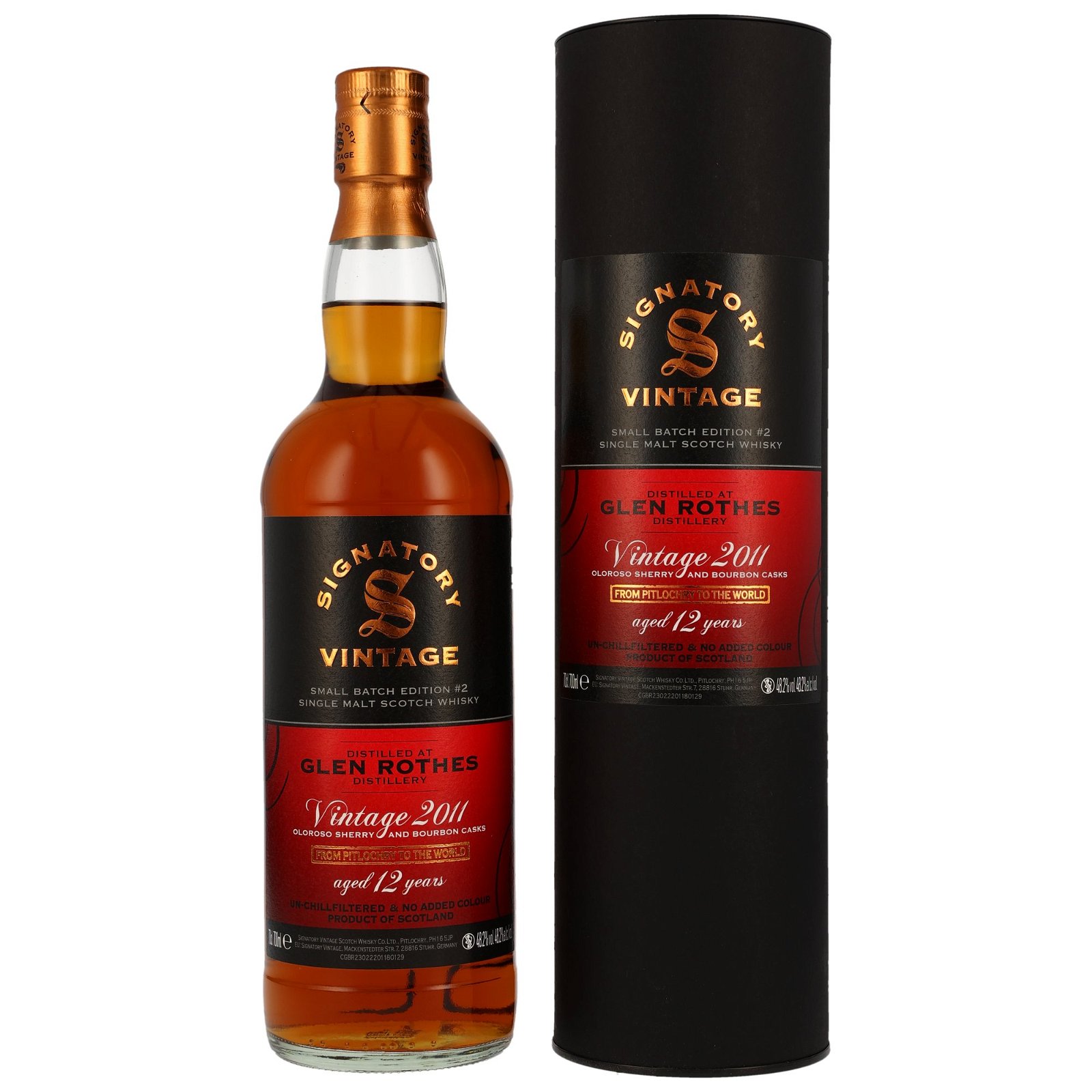 Glen Rothes Vintage 2011 - 12 Jahre Oloroso Sherry and Bourbon Casks Small Batch Edition #2 (Signatory)