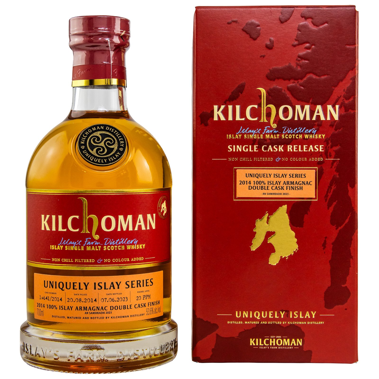 Kilchoman 2014/2023 100% Islay Armagnac Double Cask Finish No. 1+641/2014 Uniquely Islay Series #2/10