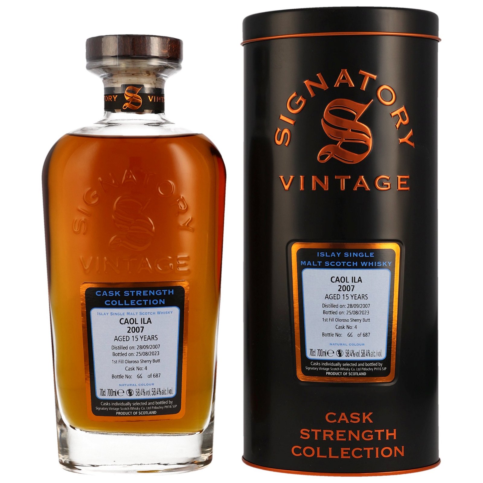 Caol Ila 2007/2023 - 15 Jahre First Fill Oloroso Sherry Butt No. 4 Cask Strength Collection (Signatory)