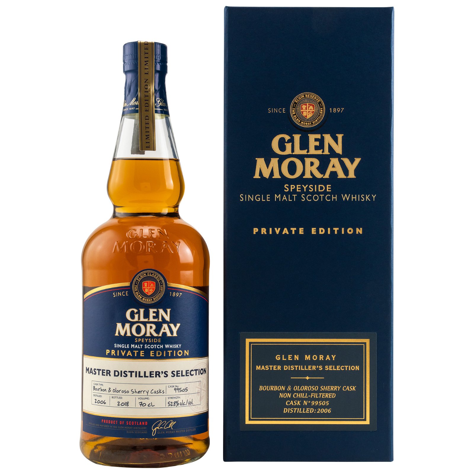 Glen Moray 2006/2018 Bourbon & Oloroso Sherry Cask No. 99505 Private Edition
