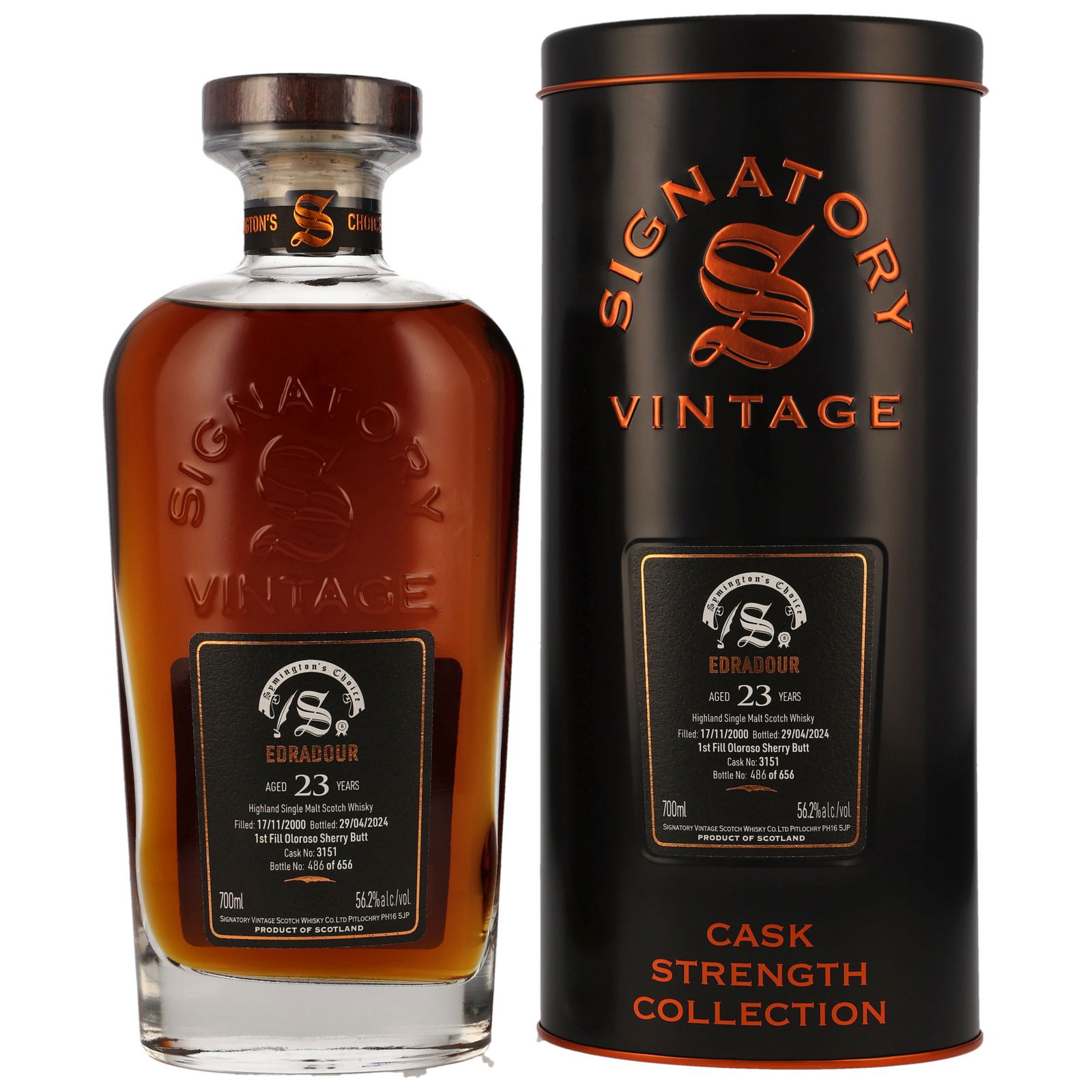 Edradour 2000/2024 - 23 ans 1st Fill Oloroso Sherry Butt No. 3151 Symington's Choice (Signatory)