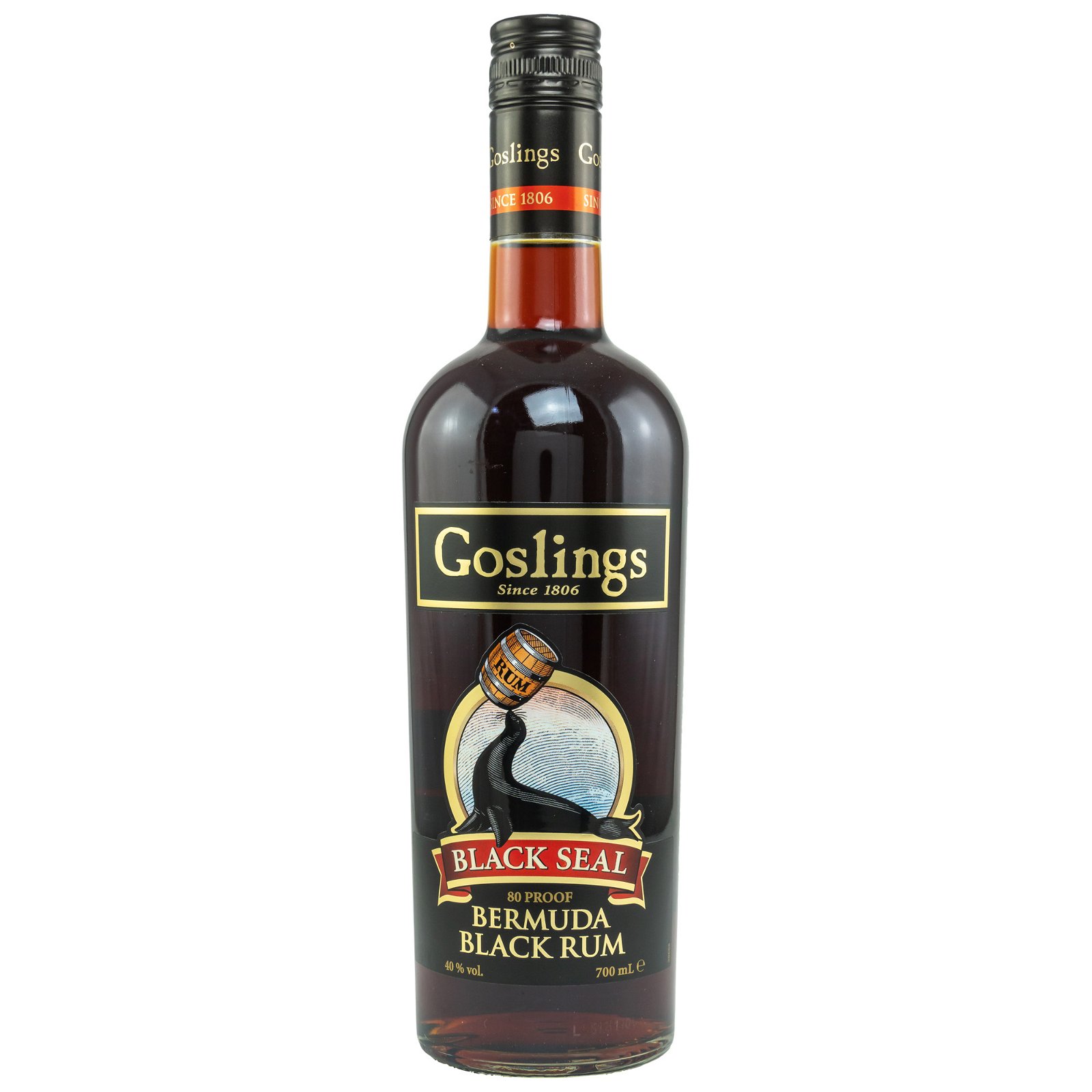 Goslings Black Seal 80 Proof Bermuda Black Rum