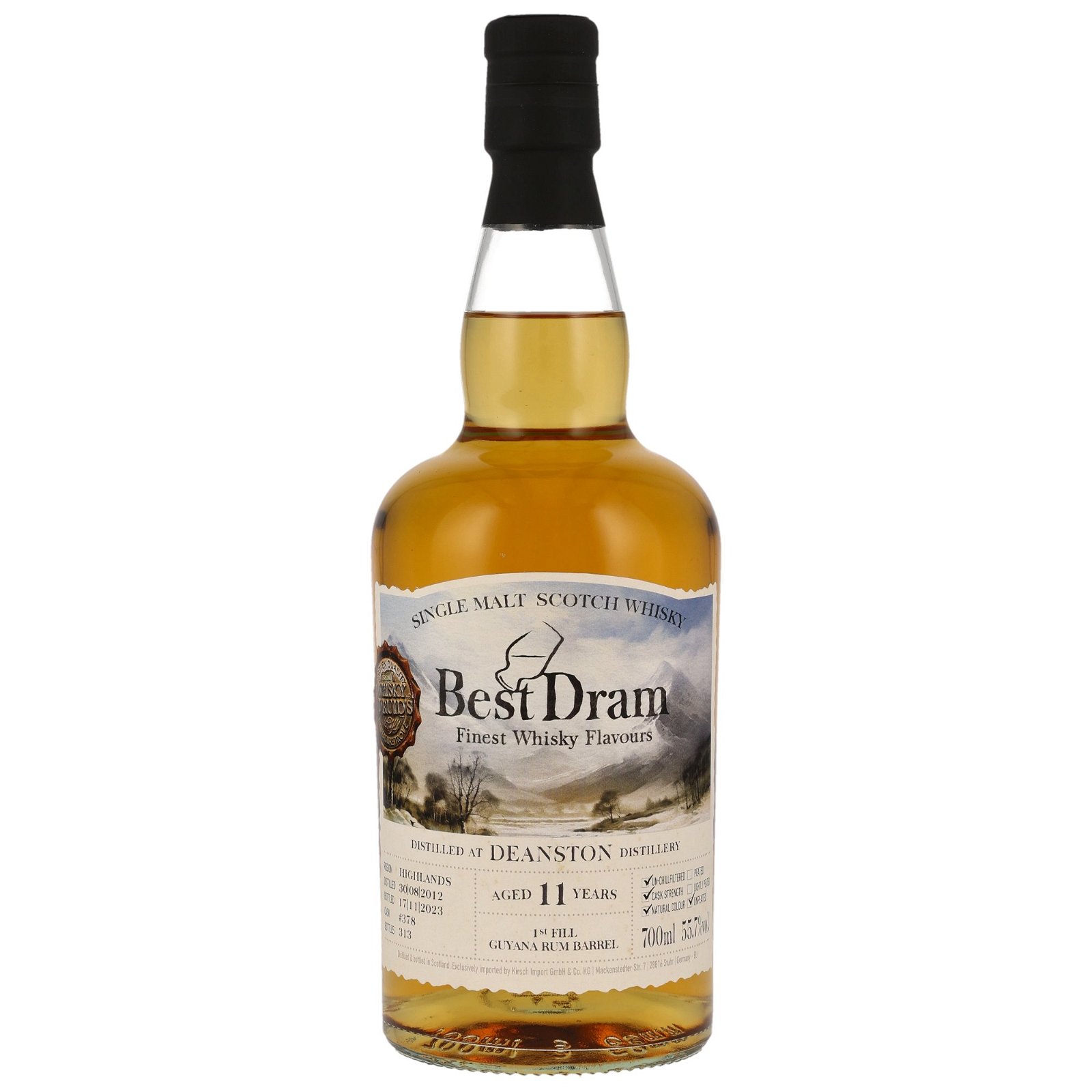 Deanston 2012/2023 - 11 Jahre 1st Fill Guyana Rum Barrel No. 378 (Best Dram)