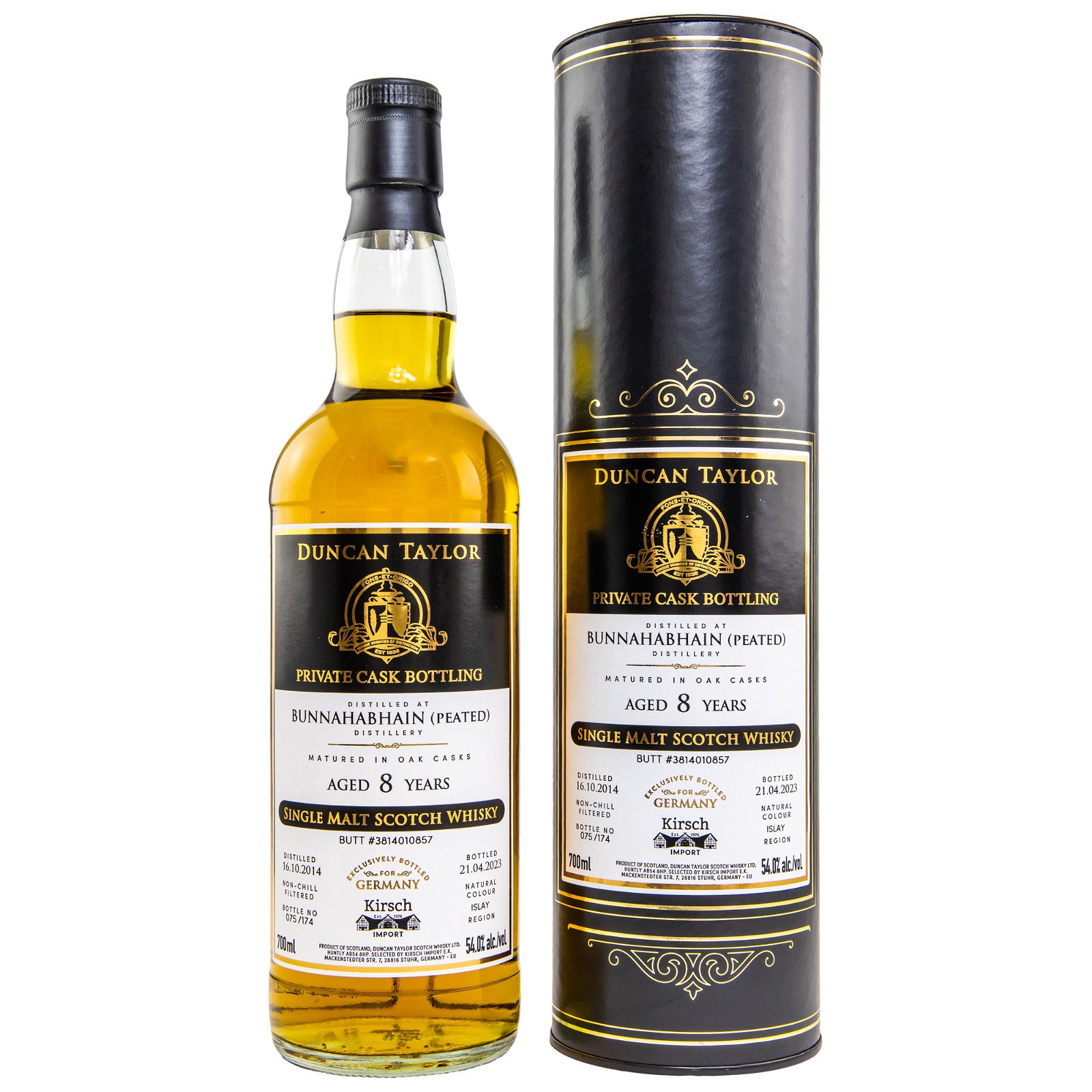 Bunnahabhain Peated 2014/2023 - 8 Jahre Single Cask No. 3814010857 Germany exclusive Private Cask Bottling (Duncan Taylor)
