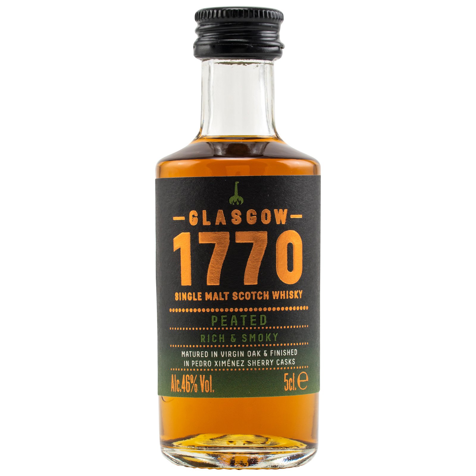 1770 Glasgow Single Malt Scotch Whisky Peated (Miniatur)