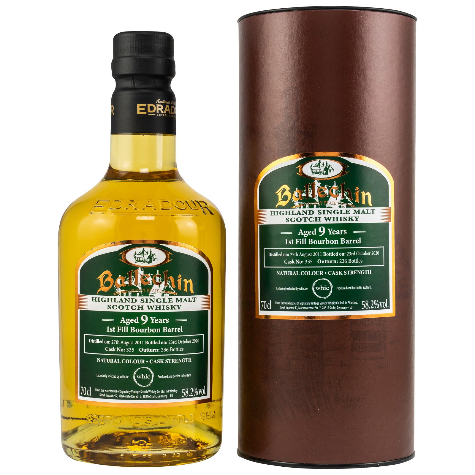 Ballechin 2011/2020 - 9 Jahre 1st Fill Bourbon Barrel No. 335 bottled for whic.de