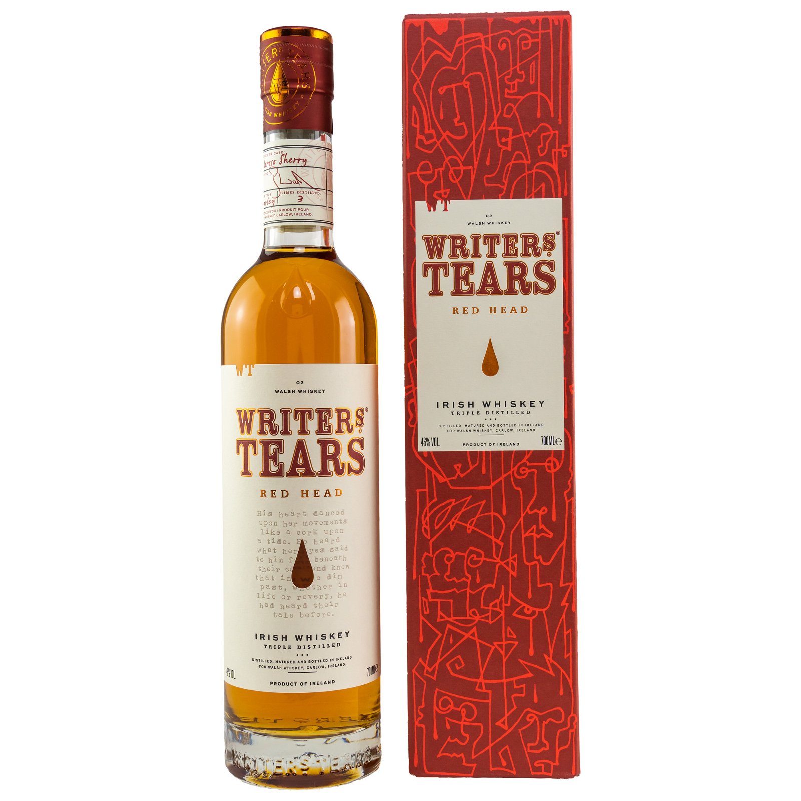 Writers Tears Red Head Irish Single Malt Whiskey