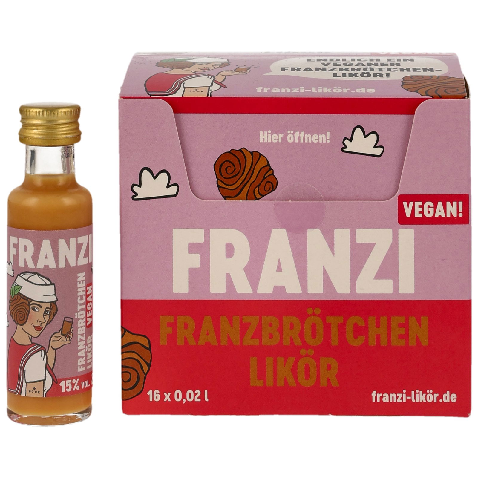 Franzi Franzbrötchenlikör Vegan Mini-Box (16x 20ml)