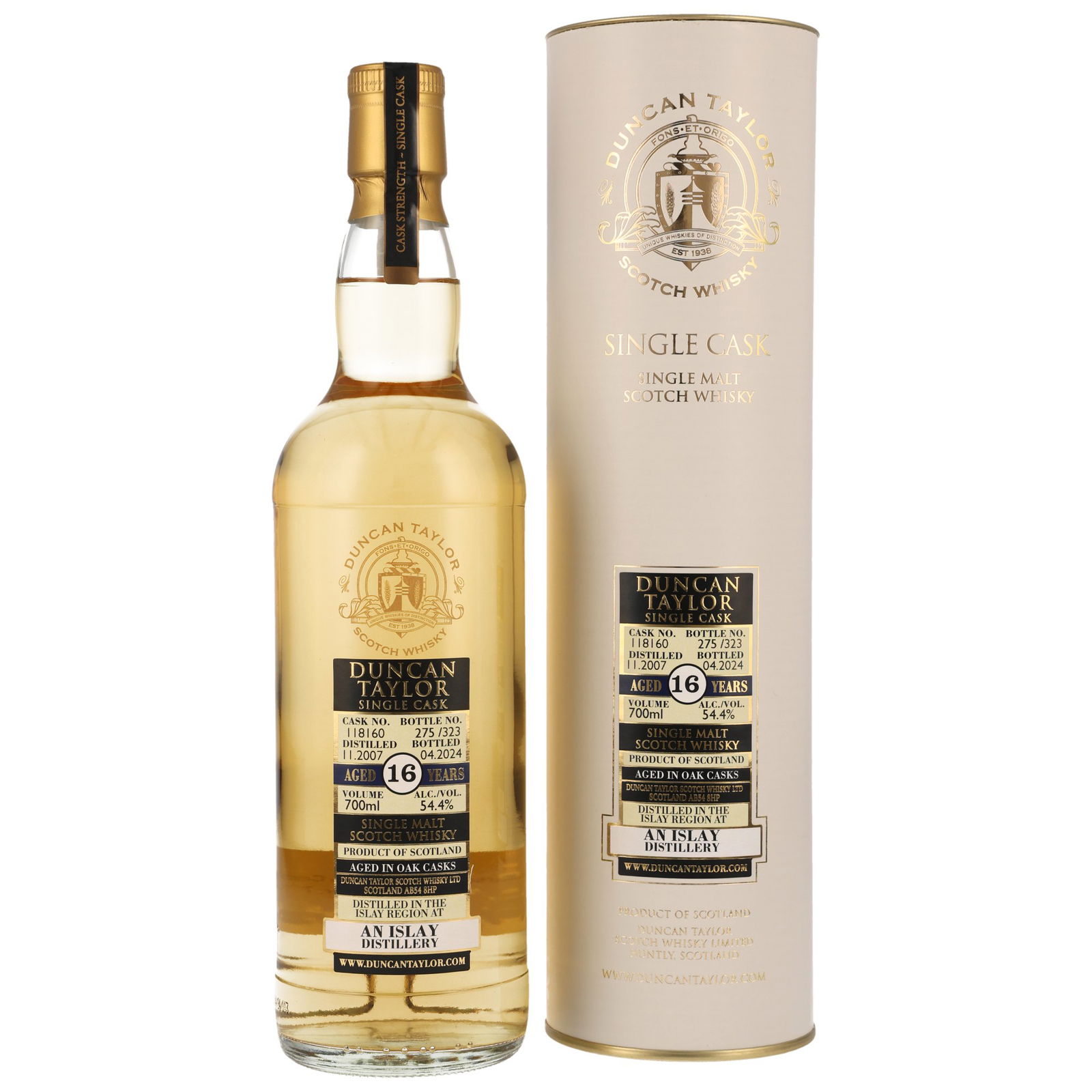 An Islay Distillery 2007/2024 - 16 ans Single Cask No. 118160 Single Cask (Duncan Taylor)