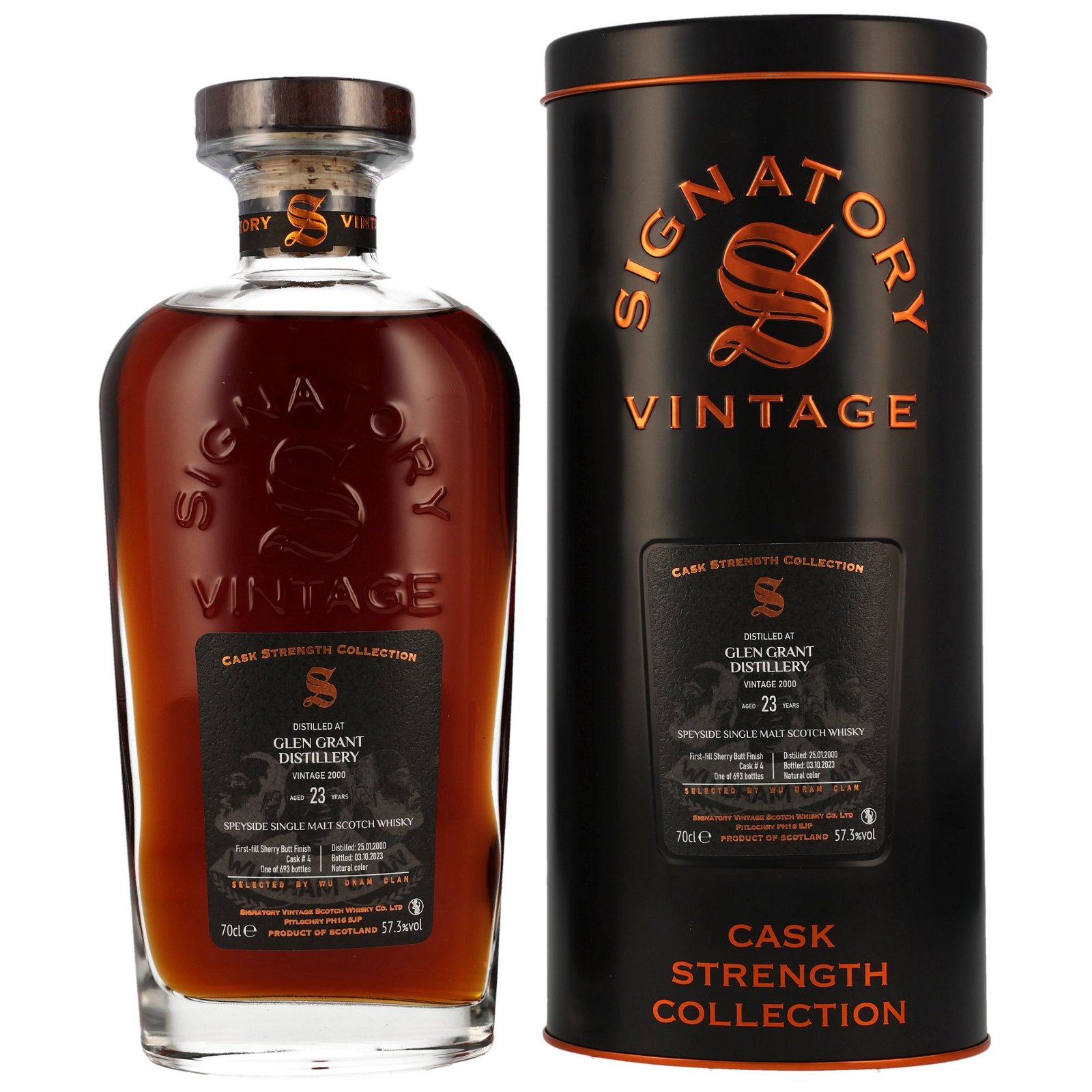 Glen Grant 2000/2023 - 23 Jahre First Fill Sherry Butt Finish No. 4 Cask Strength Collection (Signatory)