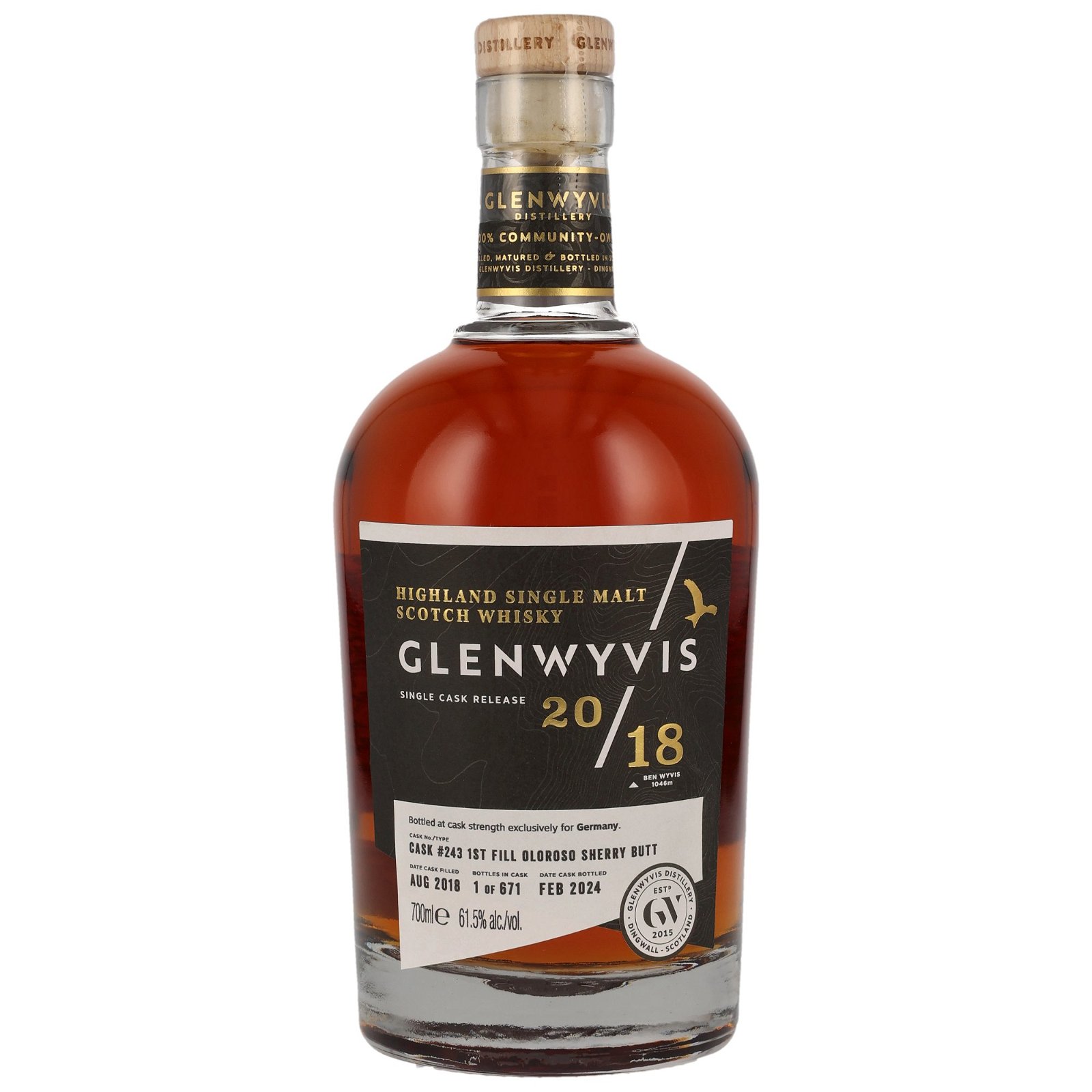 GlenWyvis 2018/2024 - 5 Jahre 1st Fill Oloroso Sherry Butt No. 243