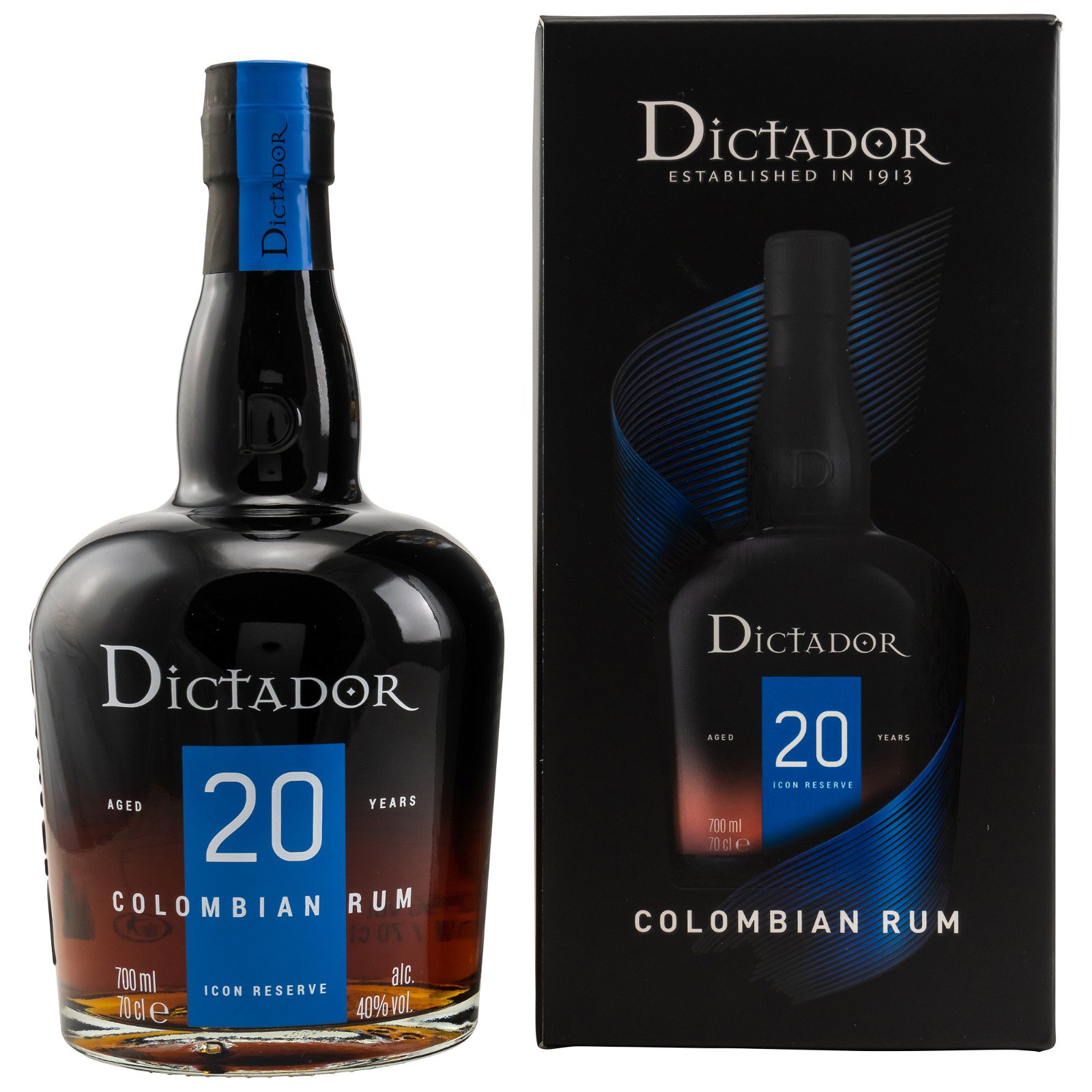 Dictador 20 Jahre Colombian Rum mit Geschenkverpackung