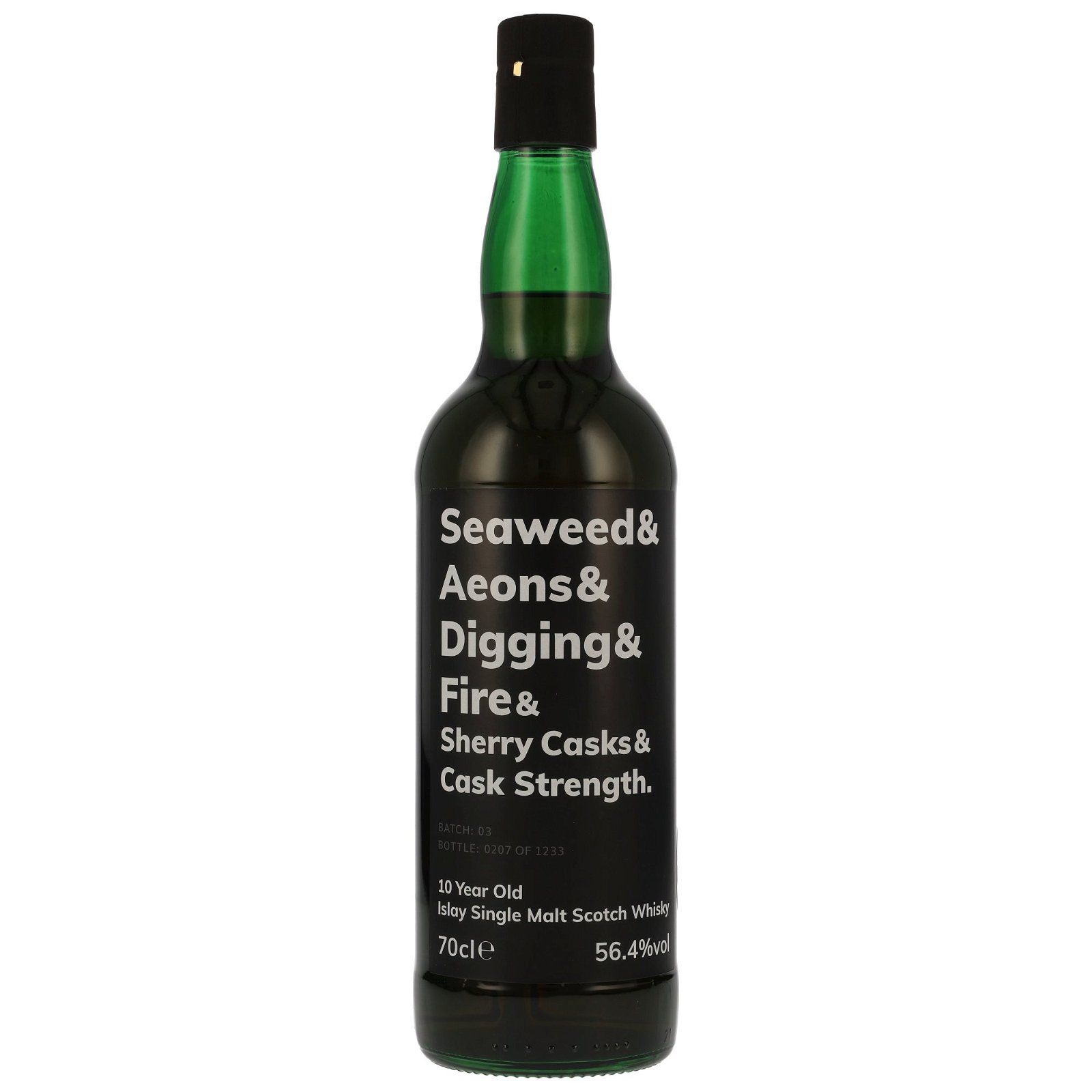 Seaweed & Aeons & Digging & Fire & Sherry Casks & Cask Strength 10 Jahre Islay Single Malt Scotch Whisky Batch No. 03 (Atom Labs)