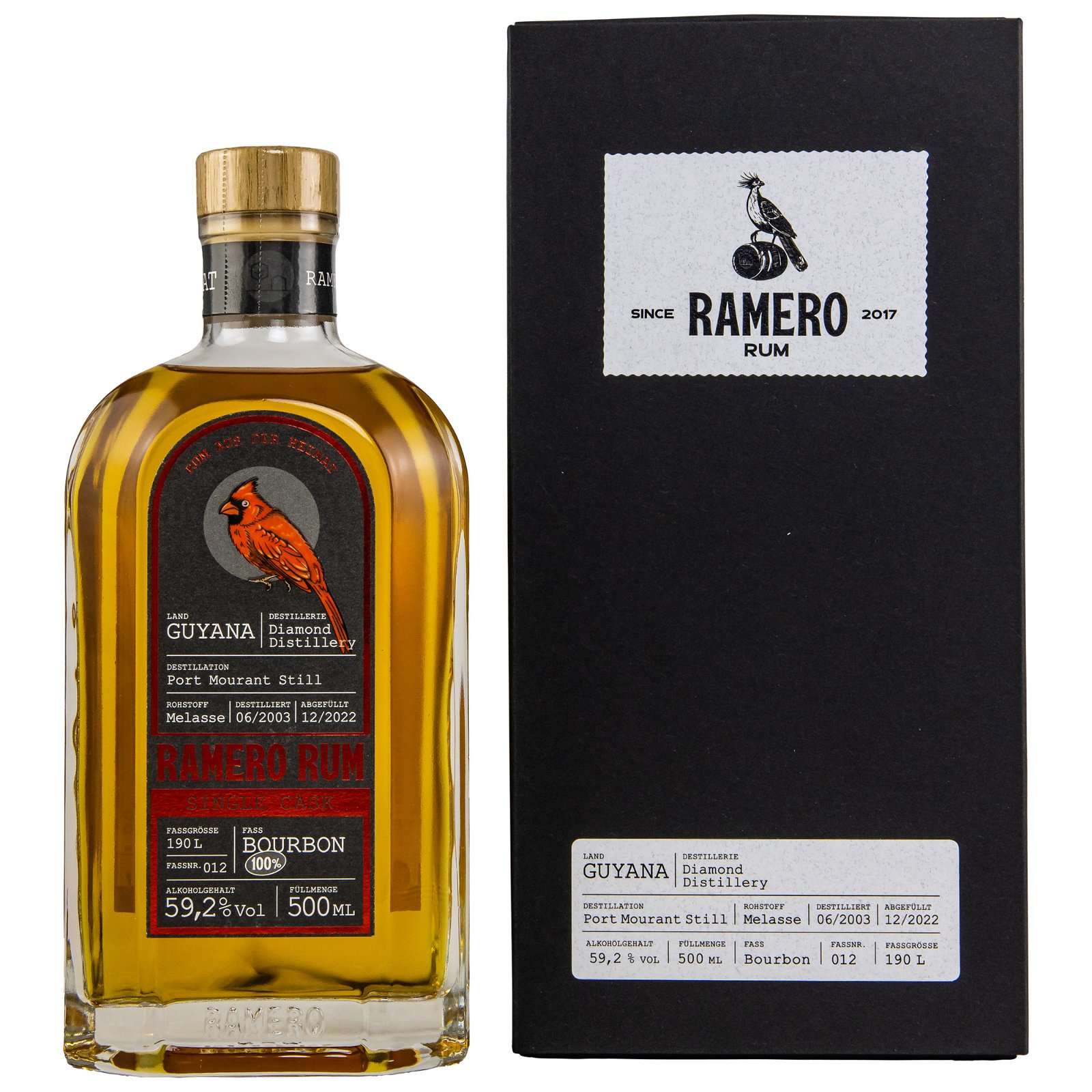 Ramero Rum 2003/2022 - 19 Jahre Single Bourbon Cask No. 012