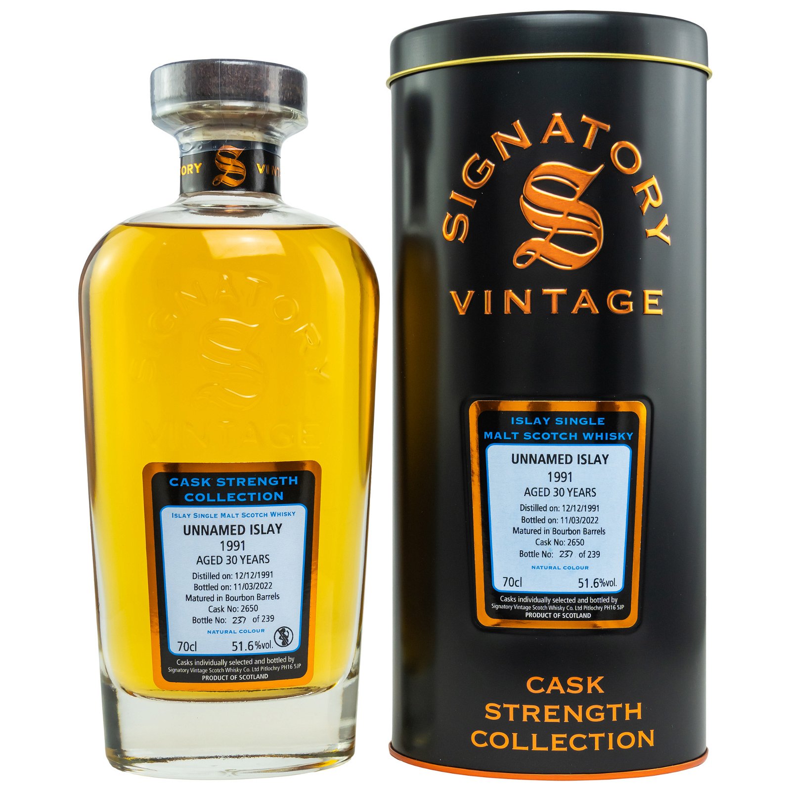 Unnamed Islay 1991/2022 - 30 Jahre Bourbon Barrel No. 2650 Cask Strength Collection (Signatory)
