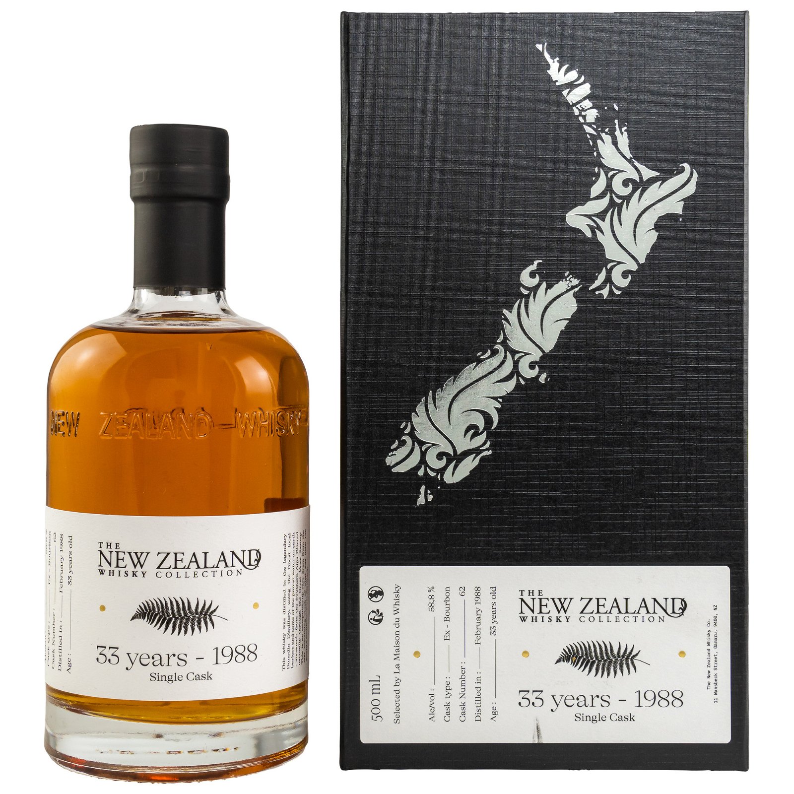 The New Zealand 1988/2021 - 33 Jahre Single Ex-Bourbon Cask No. 62