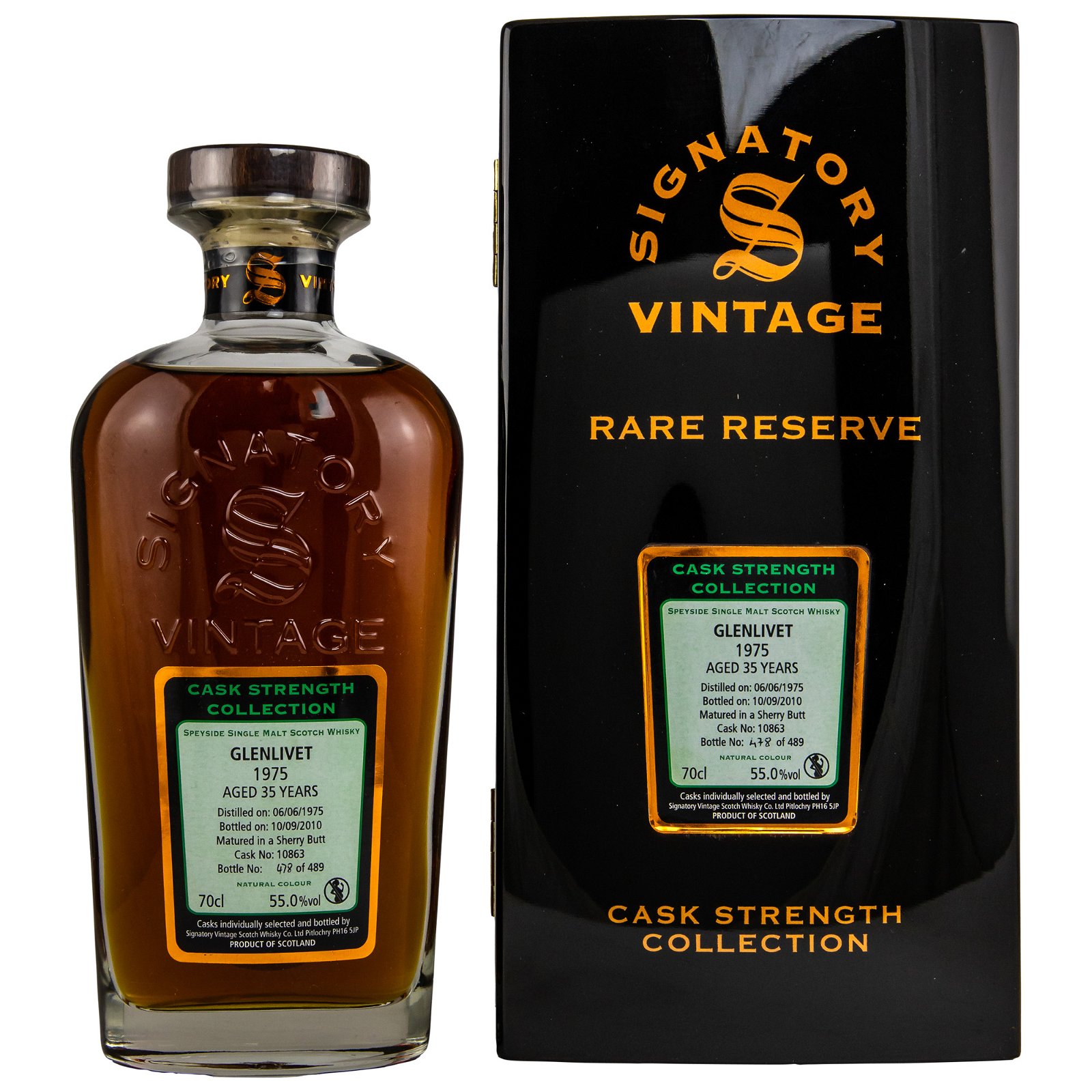 Glenlivet 1975/2010 - 35 Jahre Sherry Butt No. 10863 Rare Reserve (Signatory)