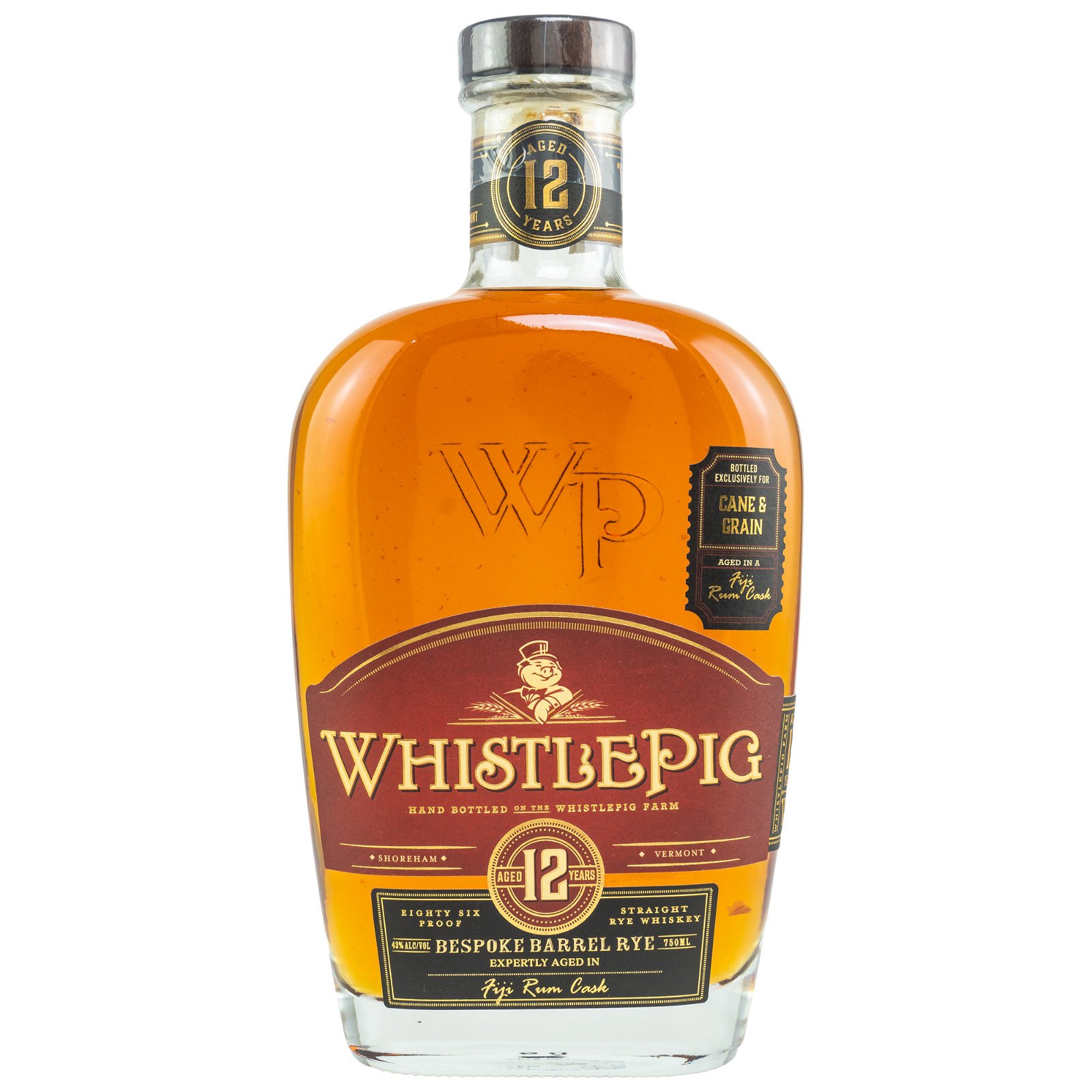Whistlepig 12 Jahre Fiji Rum Cask Straight Rye Whisky 86 Proof