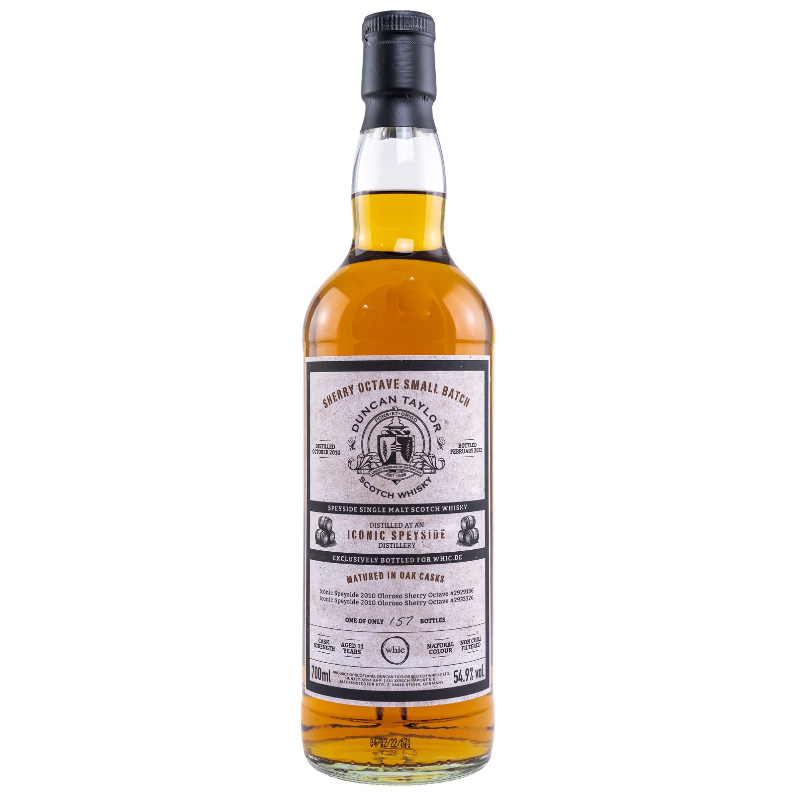 Iconic Speyside 2010/2022 - 11 Jahre Oloroso Sherry Octave Small Batch bottled for whic.de (Duncan Taylor)