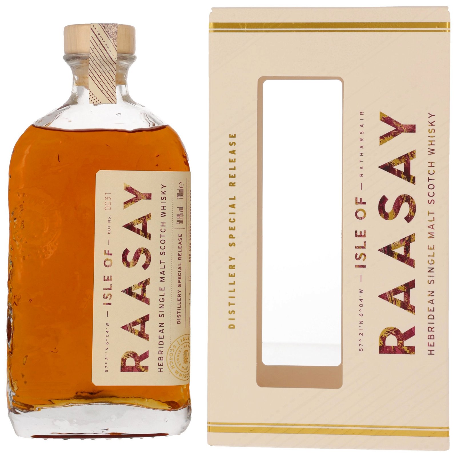Isle of Raasay Peated Rye Whisky Cask No. 22/666 Sherry Finish