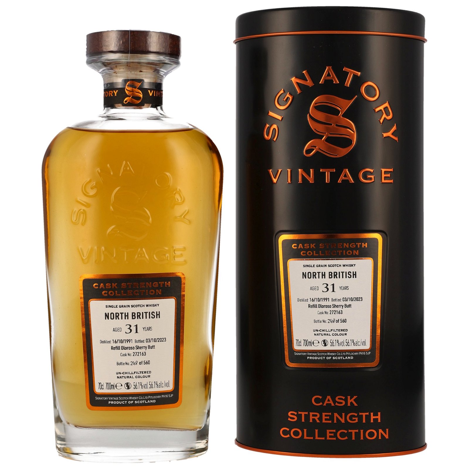 North British 1991/2023 - 31 Jahre Single Refill Oloroso Sherry Butt No. 272163 Cask Strength Collection (Signatory)