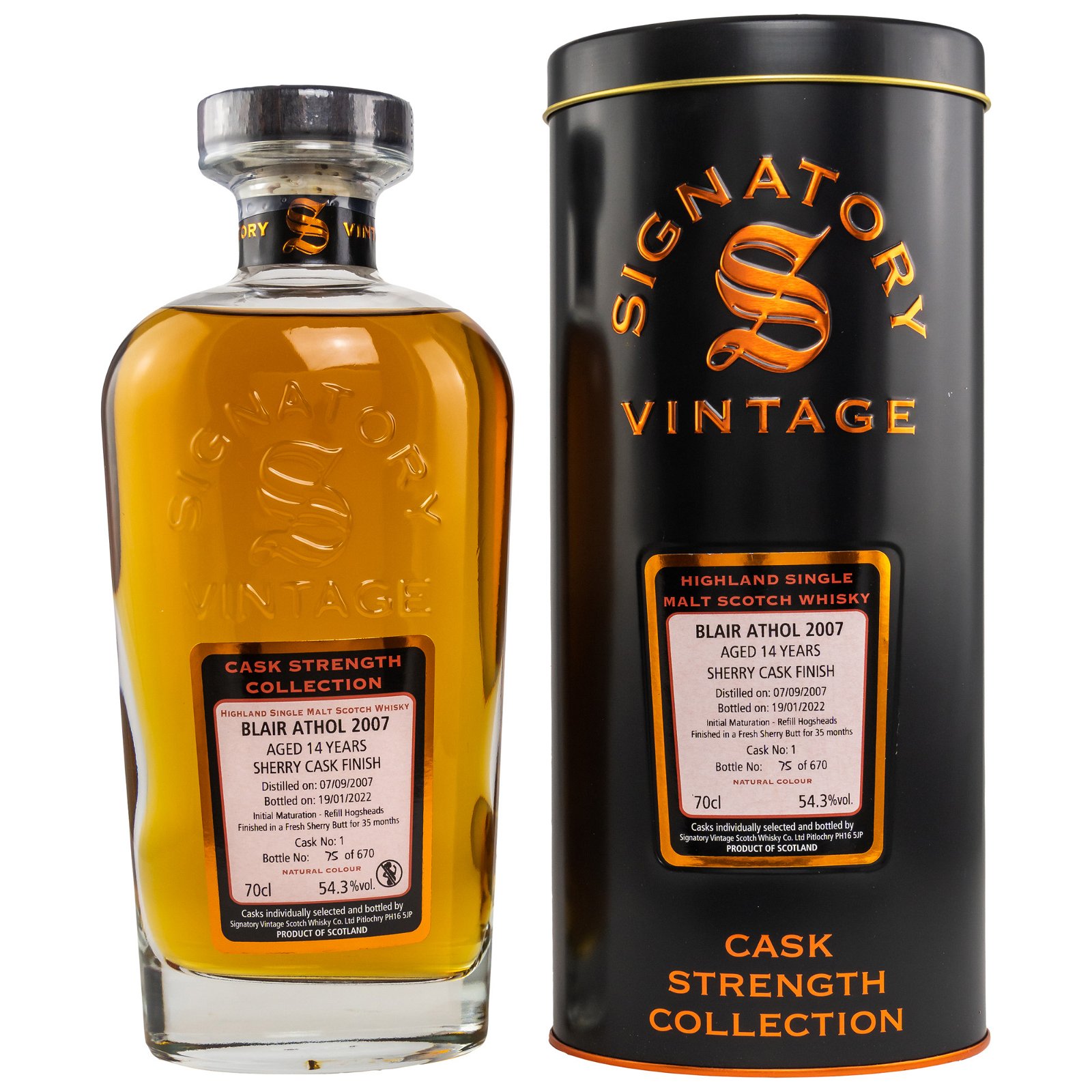 Blair Athol 2007/2022 - 14 Jahre First Fill Sherry Butt Finish No. 1 Cask Strength Collection (Signatory)