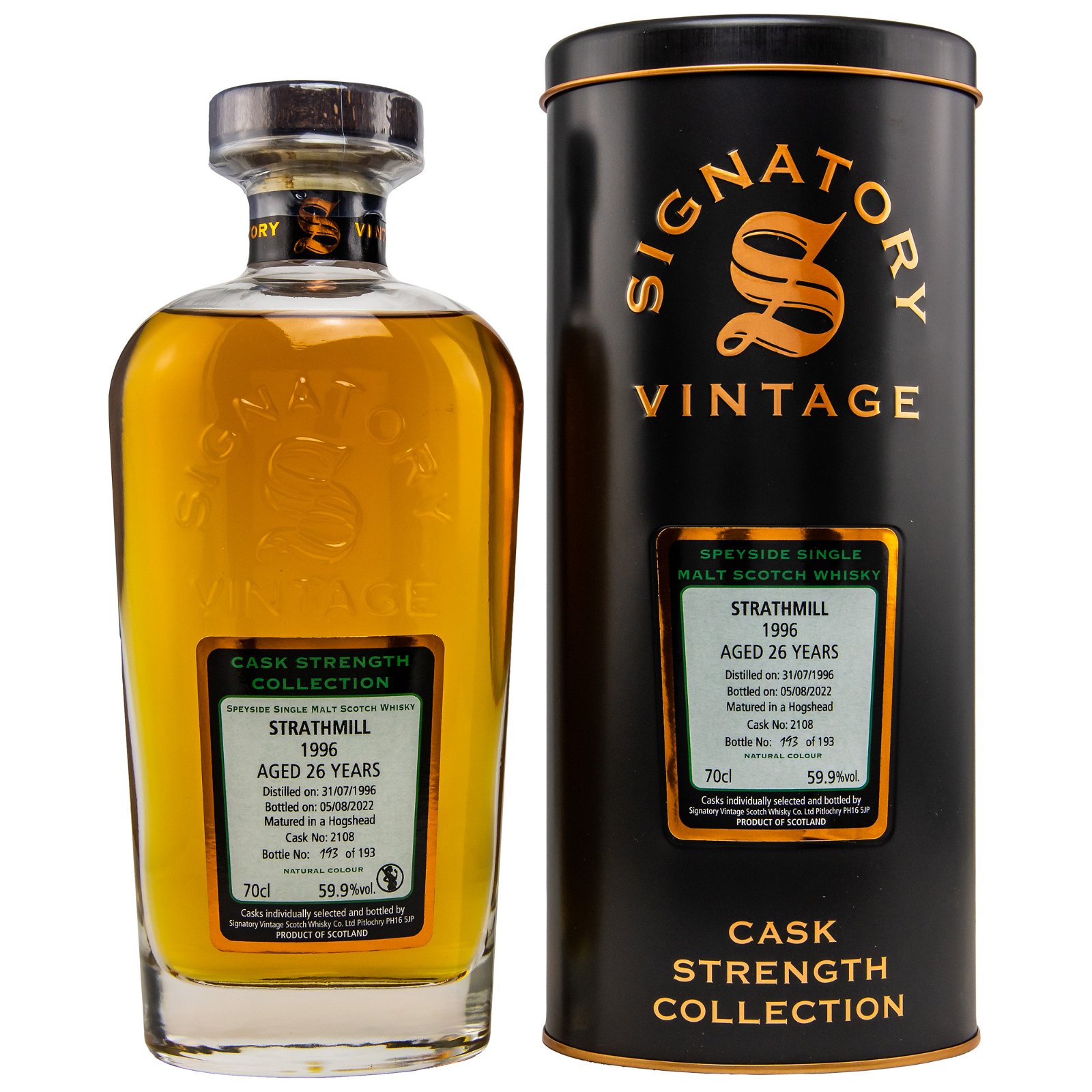 Strathmill 1996/2022 - 26 Jahre Single Hogshead No. 2108 Cask Strength Collection (Signatory)