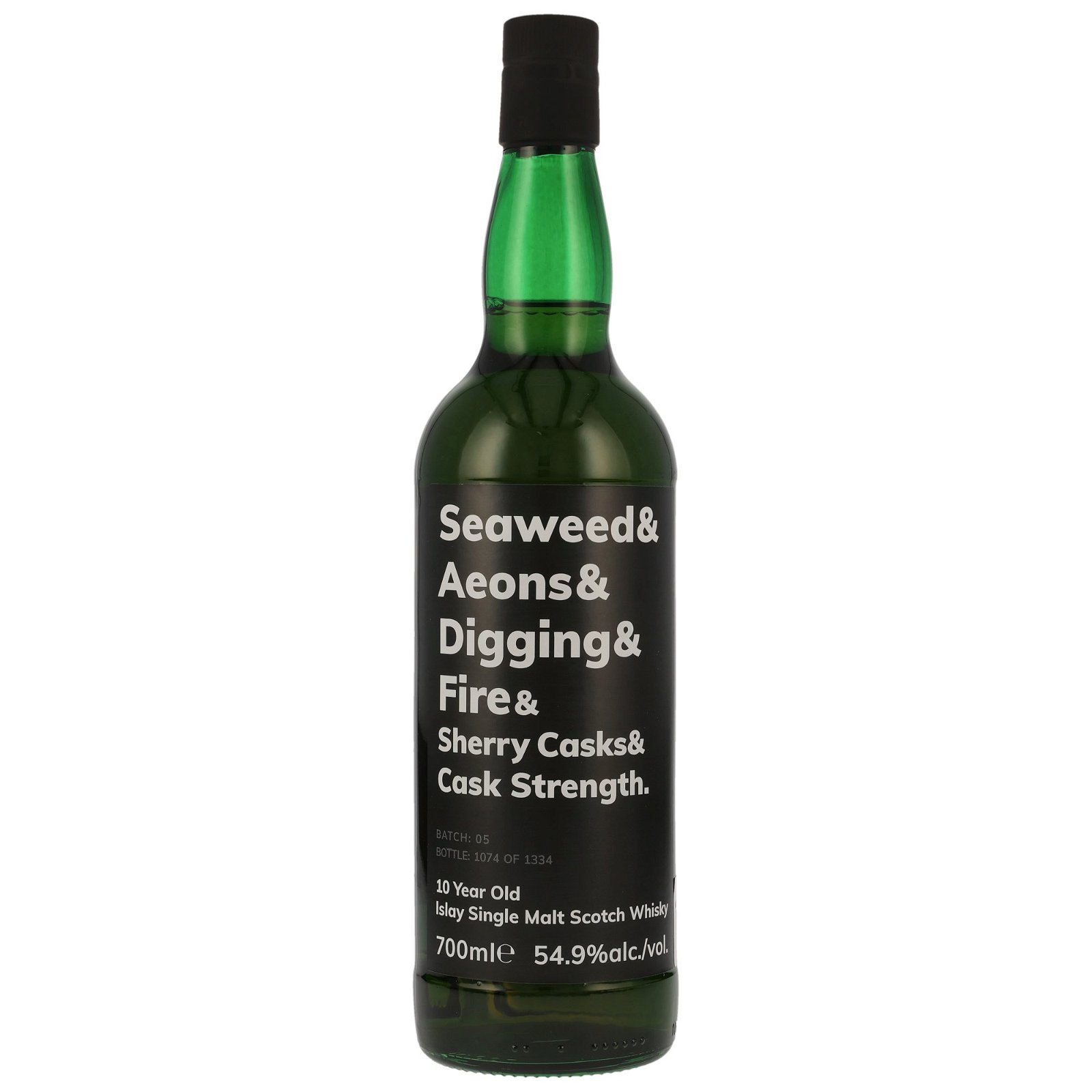 Seaweed & Aeons & Digging & Fire & Sherry Casks & Cask Strength 10 Jahre Islay Single Malt Batch No. 05 (Atom Labs)