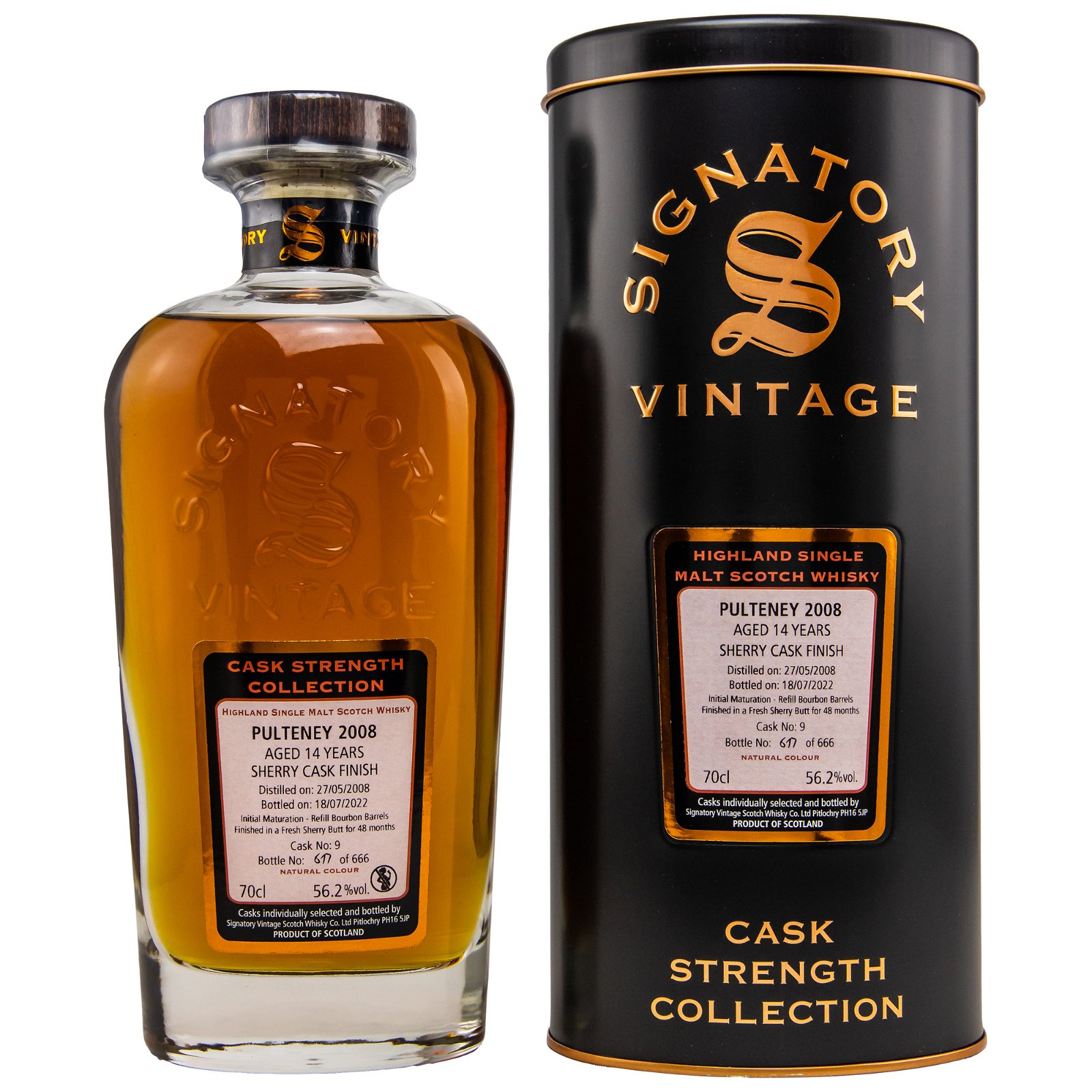 Pulteney 2008/2022 - 14 Jahre Fresh Sherry Butt Finish No. 9 Cask Strength Collection (Signatory)