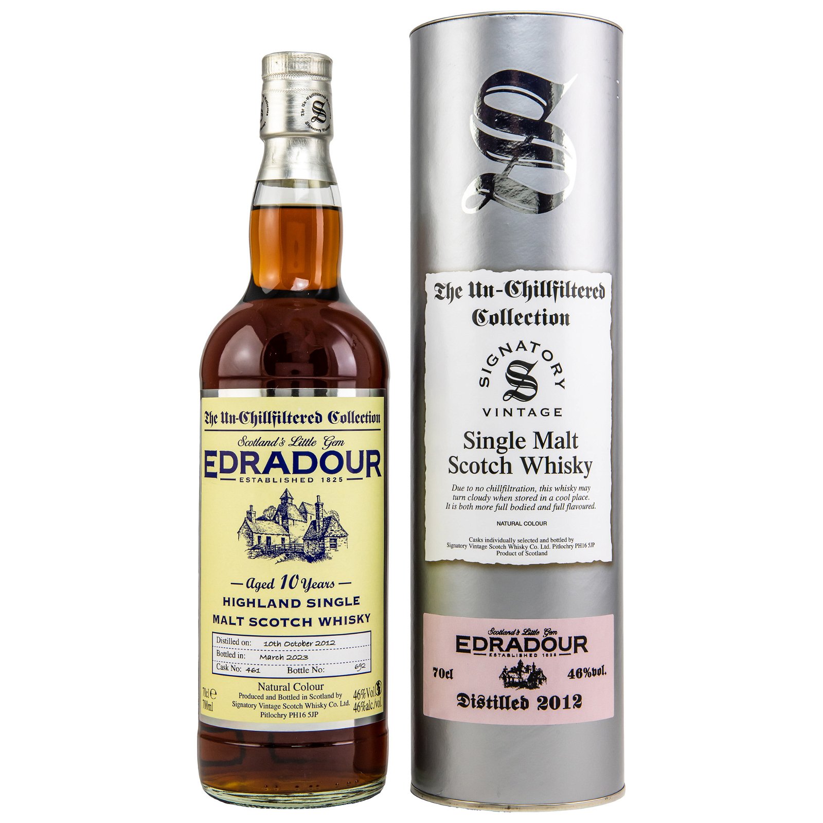 Edradour 2012/2023 - 10 Jahre Single Cask No. 461 The Un-Chillfiltered Collection (Signatory)