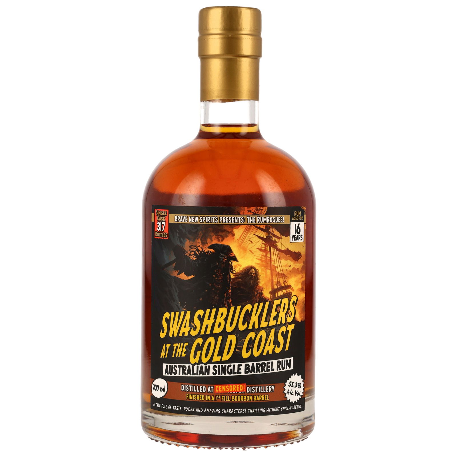 Australia Rhum 16 ans Swashbucklers at the Gold Coast Single Bourbon Barrel Finish The Rhum Rogues (Brave New Spirits)