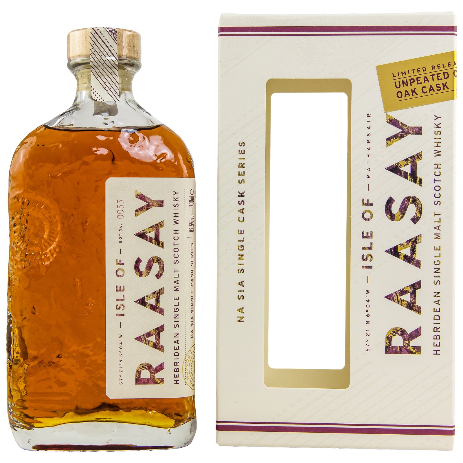 Isle of Raasay Unpeated First Fill Chinkapin Oak Cask No. 19/86