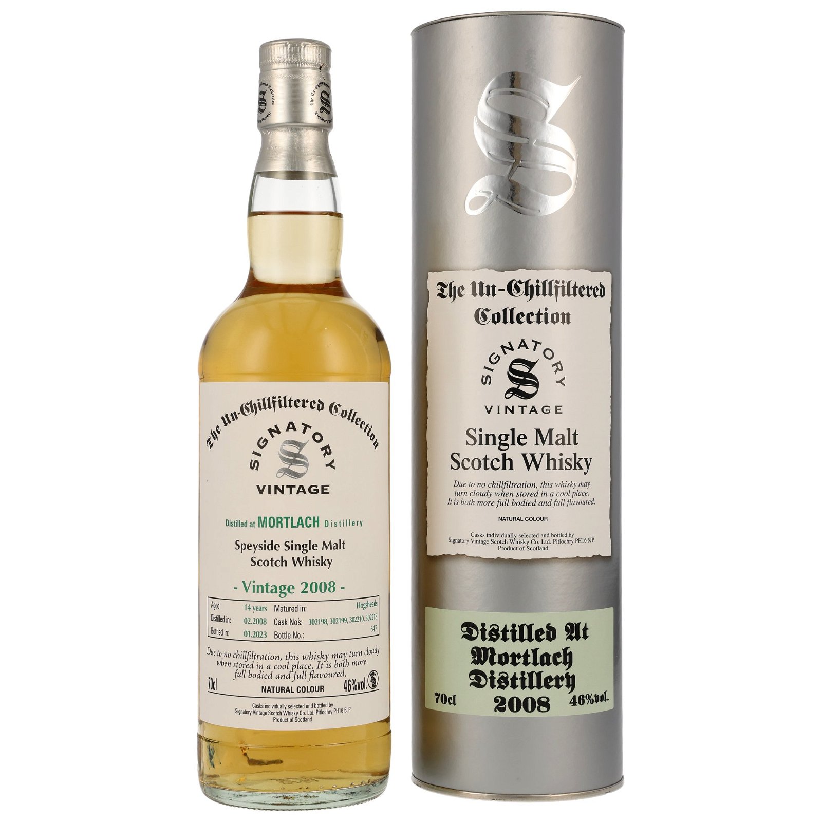 Mortlach 2008/2023 - 14 Jahre Hogshead No. 302198+302199+302210+302218 The Un-Chillfiltered Collection (Signatory)