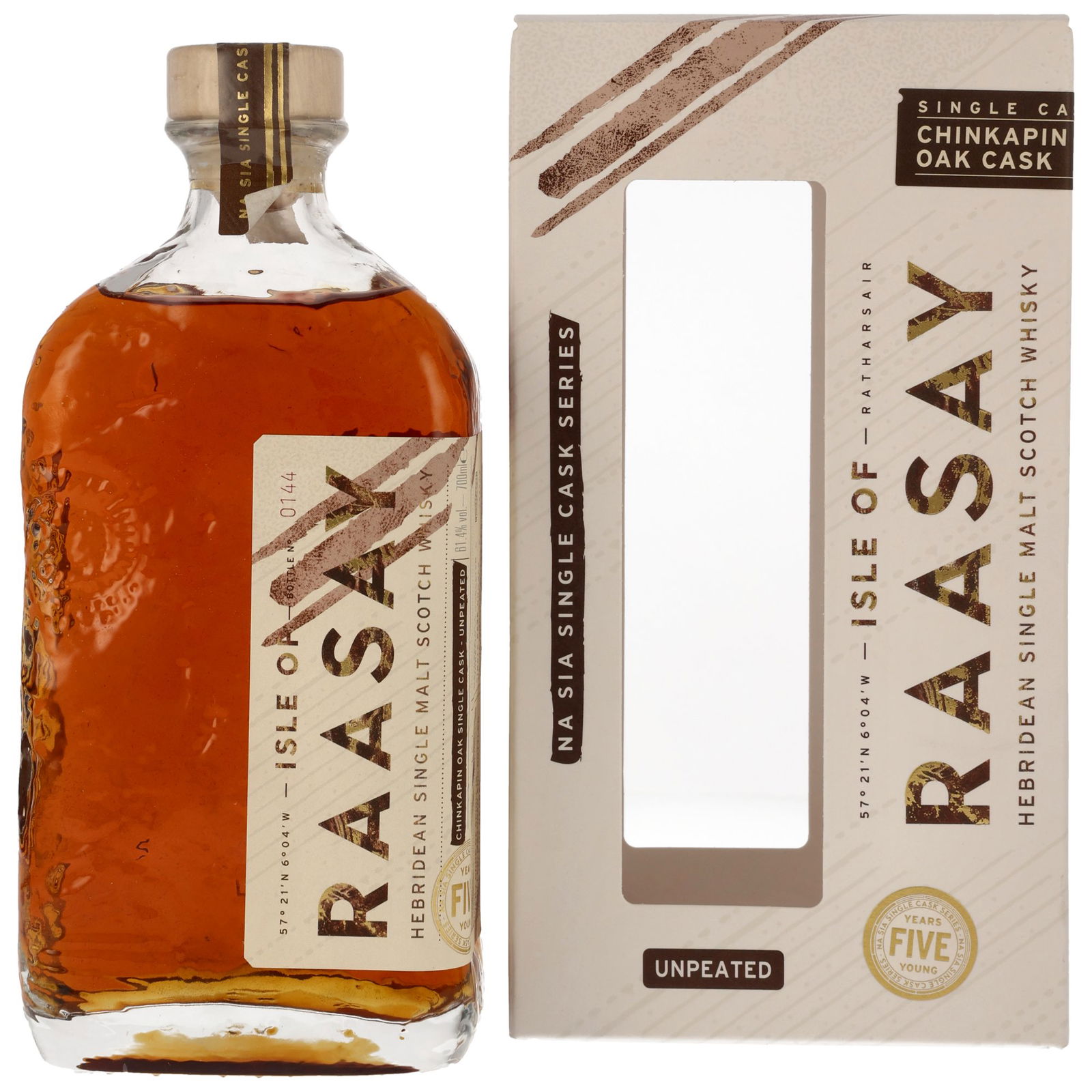 Isle of Raasay 5 ans Single Chinkapin Oak Cask No. 19/167 Na Sia Single Cask Series