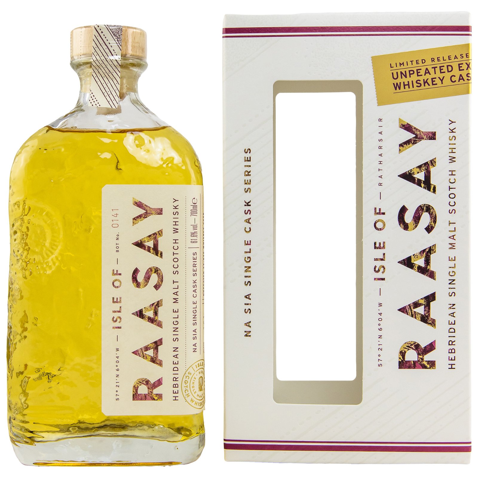 Isle of Raasay Unpeated Ex-Rye Whiskey Cask No. 19/242