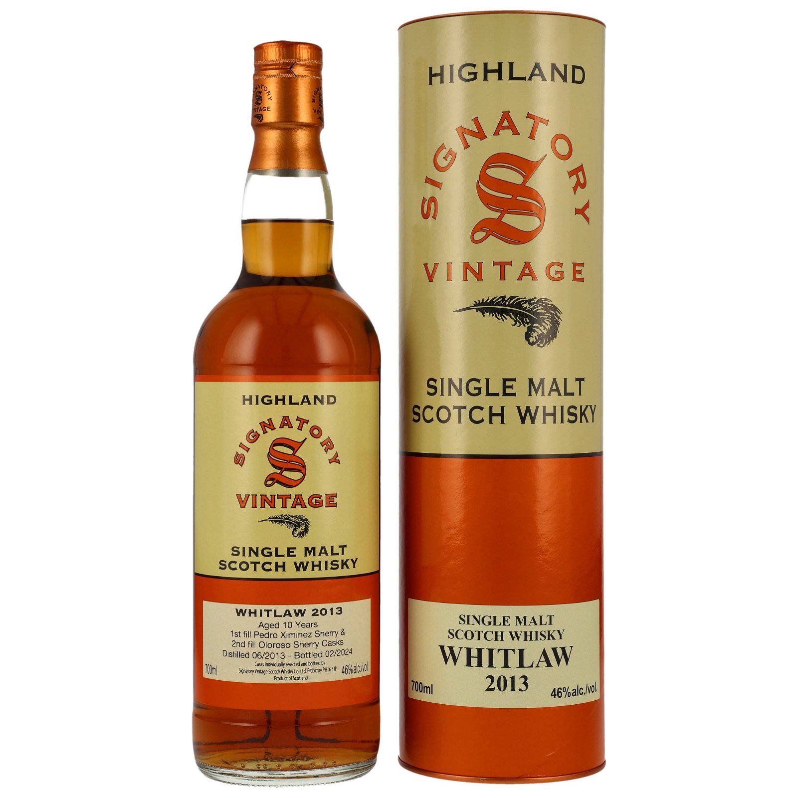Whitlaw 2013/2024 - 10 Jahre 1st Fill PX & 2nd Fill Oloroso Sherry Casks (Signatory)