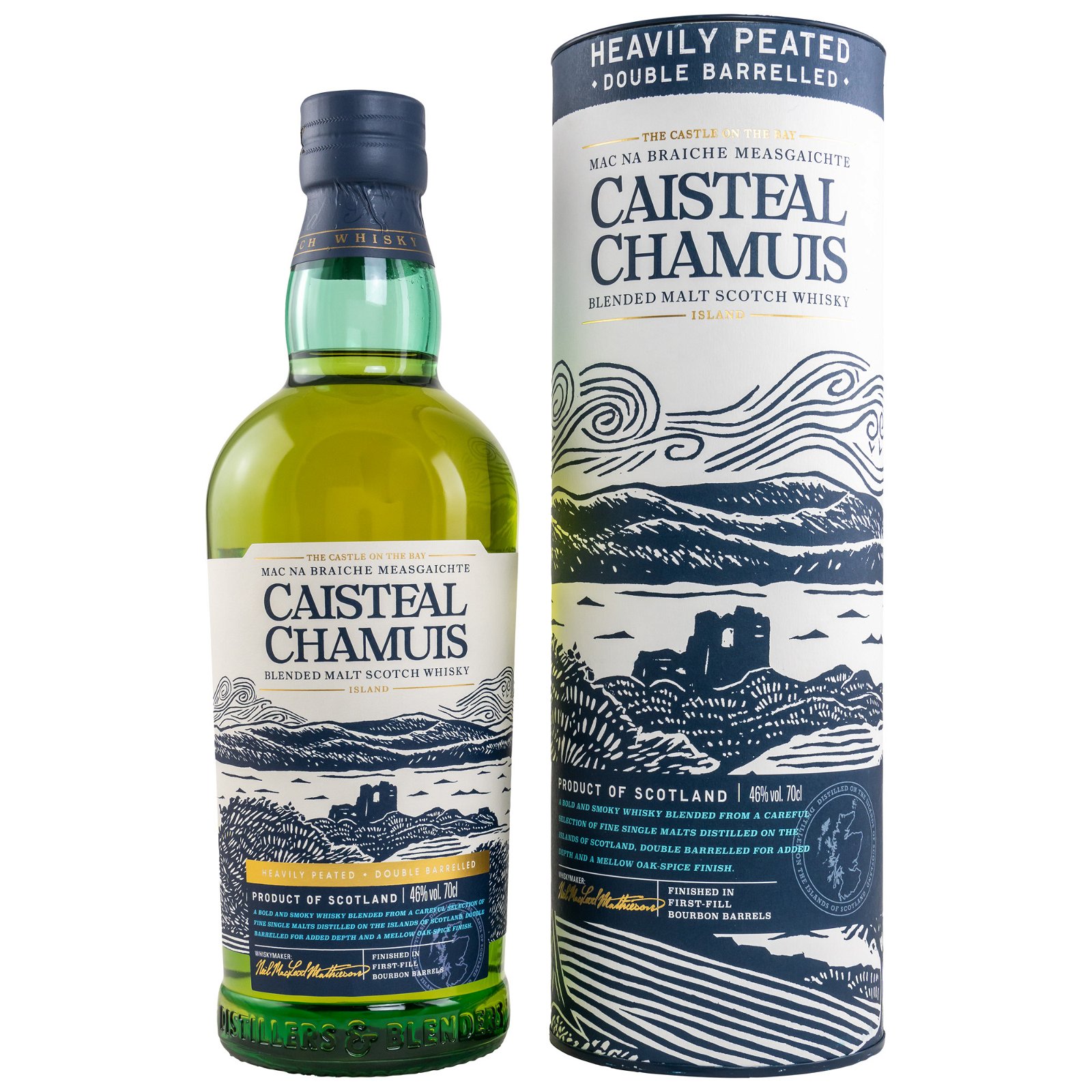 Caisteal Chamuis First-Fill Bourbon Barrel Finish Heavily Peated Blended Malt Whisky