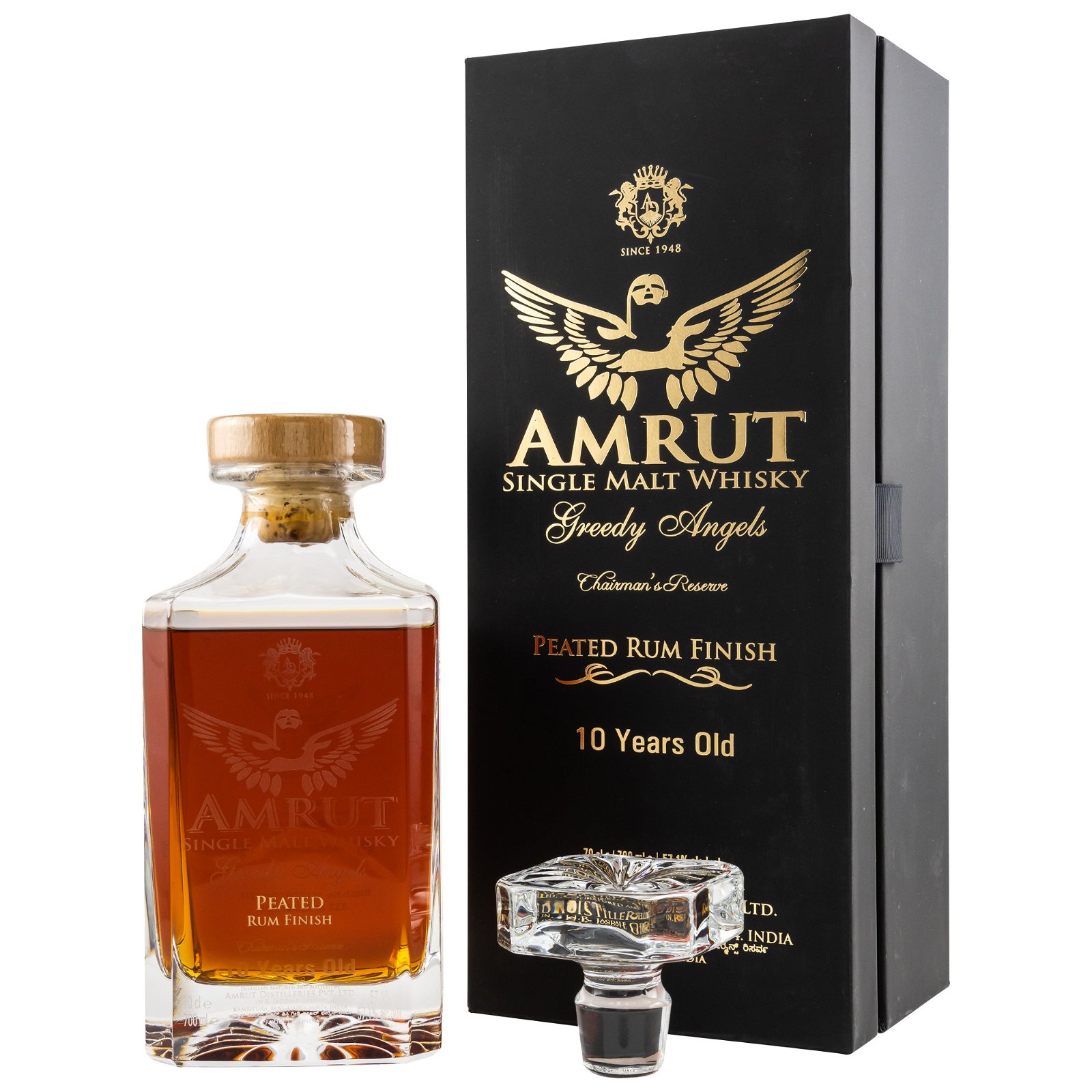 Amrut 2019 10 Jahre Greedy Angels  Peated Rum Finish
