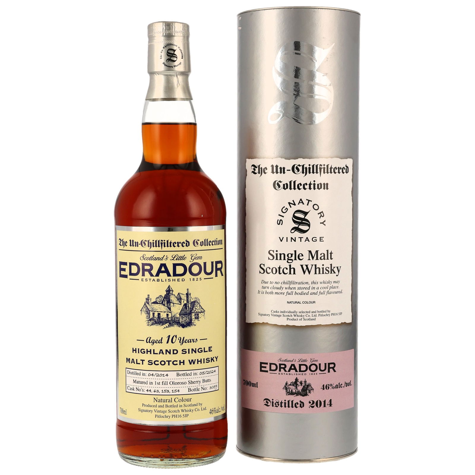 Edradour 2014/2024 - 10 ans First Fill Oloroso Sherry Butts The Un-Chillfiltered Collection (Signatory)