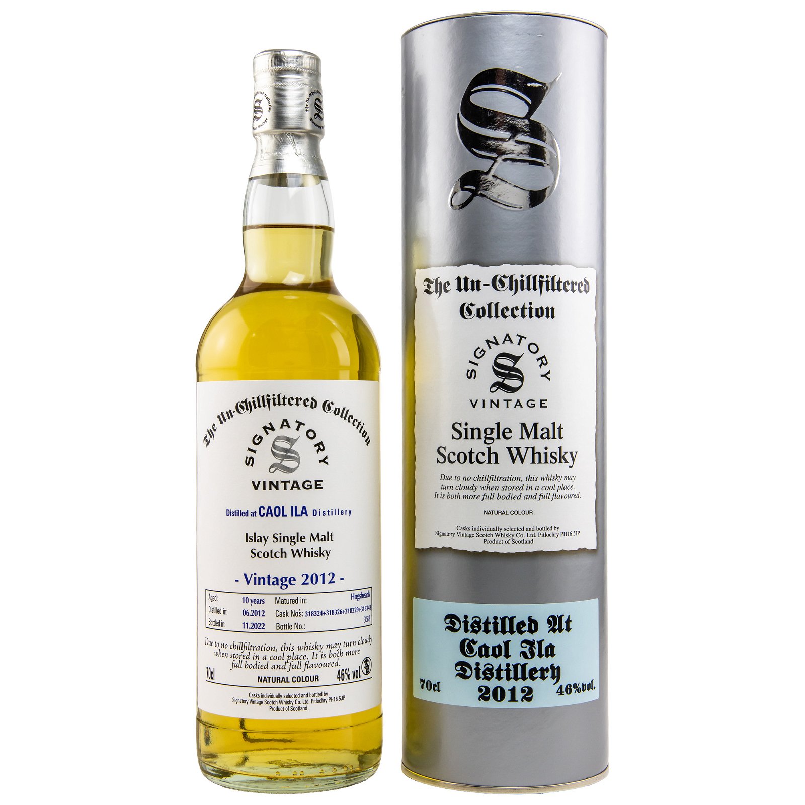 Caol Ila 2012/2022 - 10 Jahre Hogsheads No. 318824+318326+318329+318343 The Un-Chillfiltered Collection (Signatory)