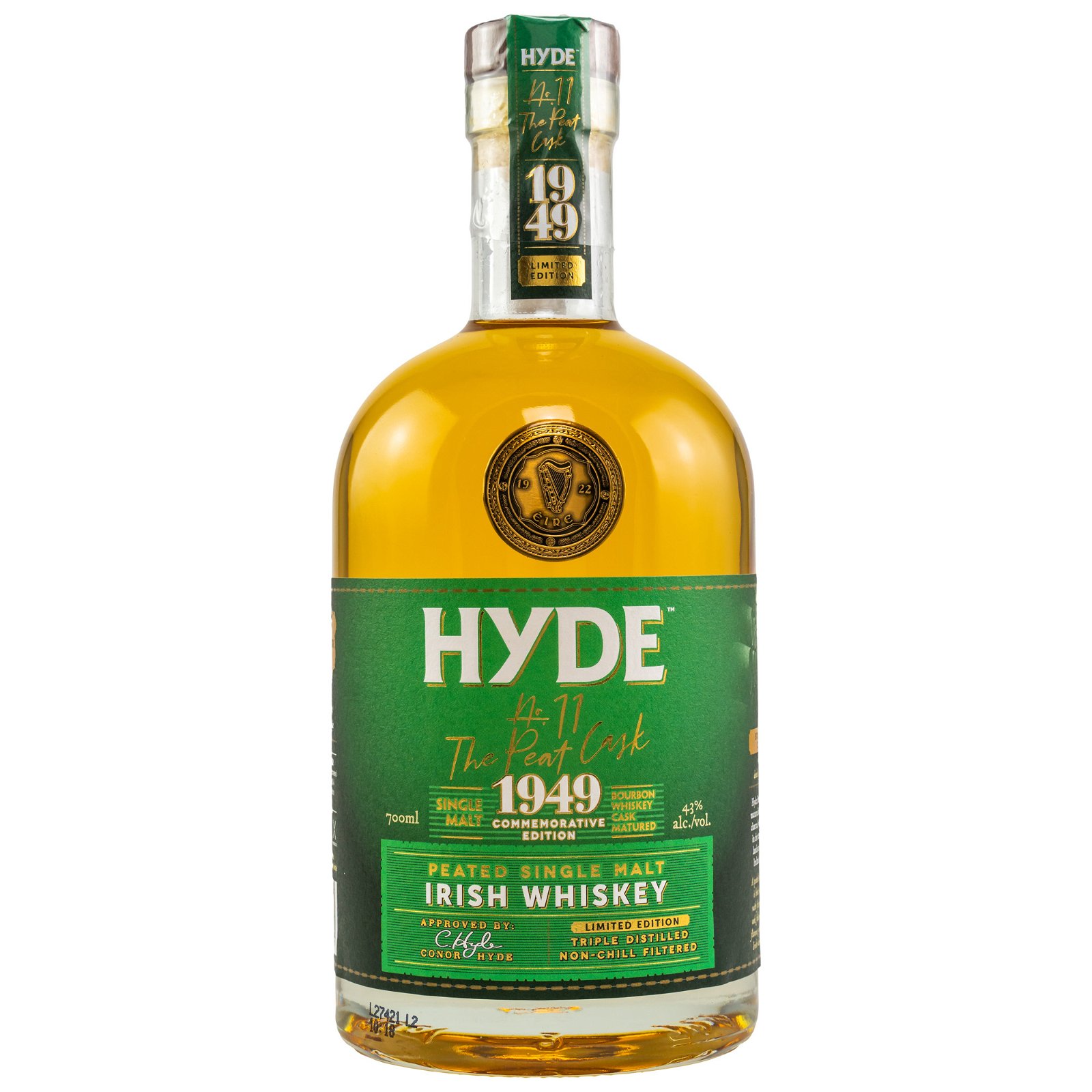 Hyde No. 11 Peated Bourbon Whiskey Cask Irish Single Malt