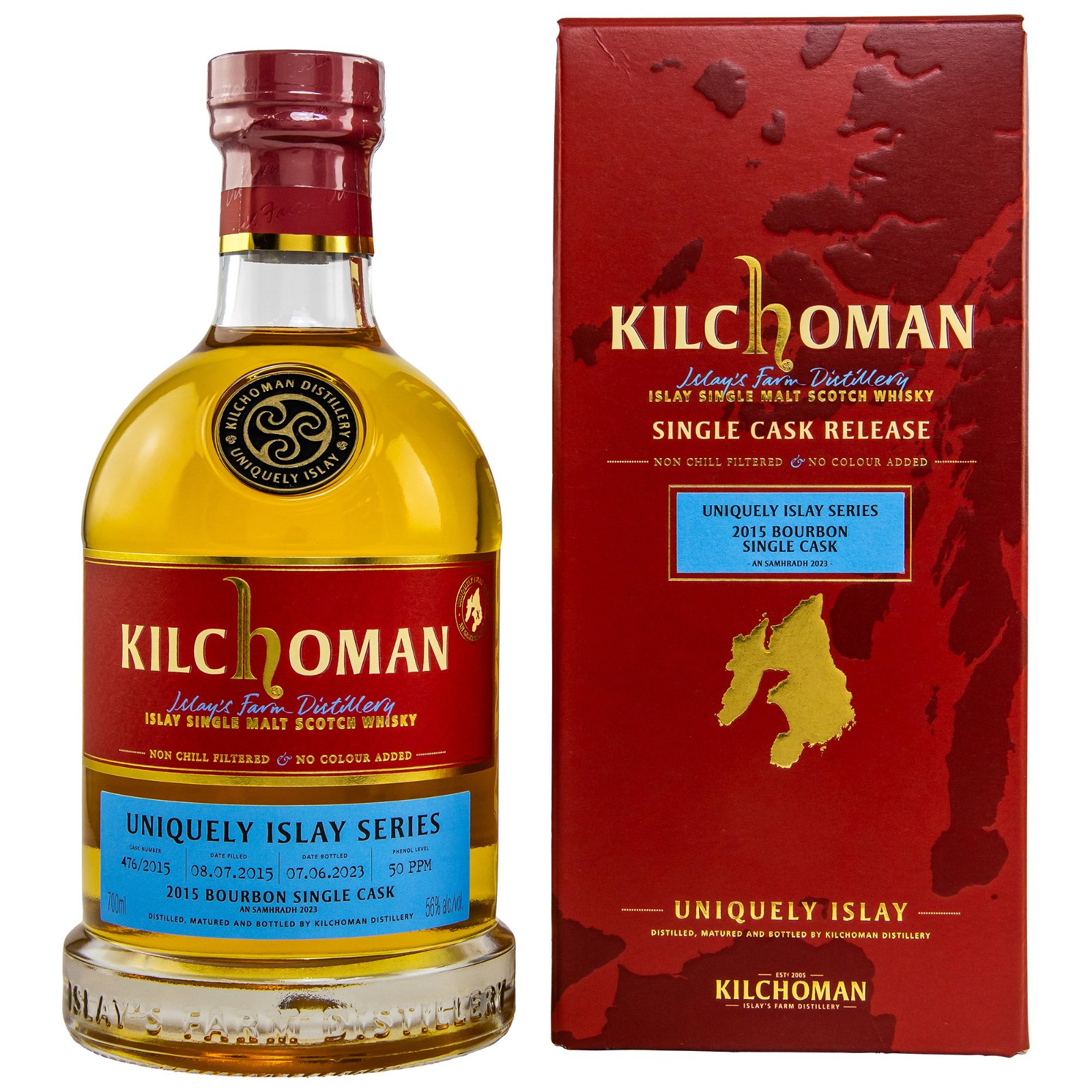Kilchoman 2015/2023 Bourbon Single Cask No. 476/2015 Uniquely Islay Series #10/10