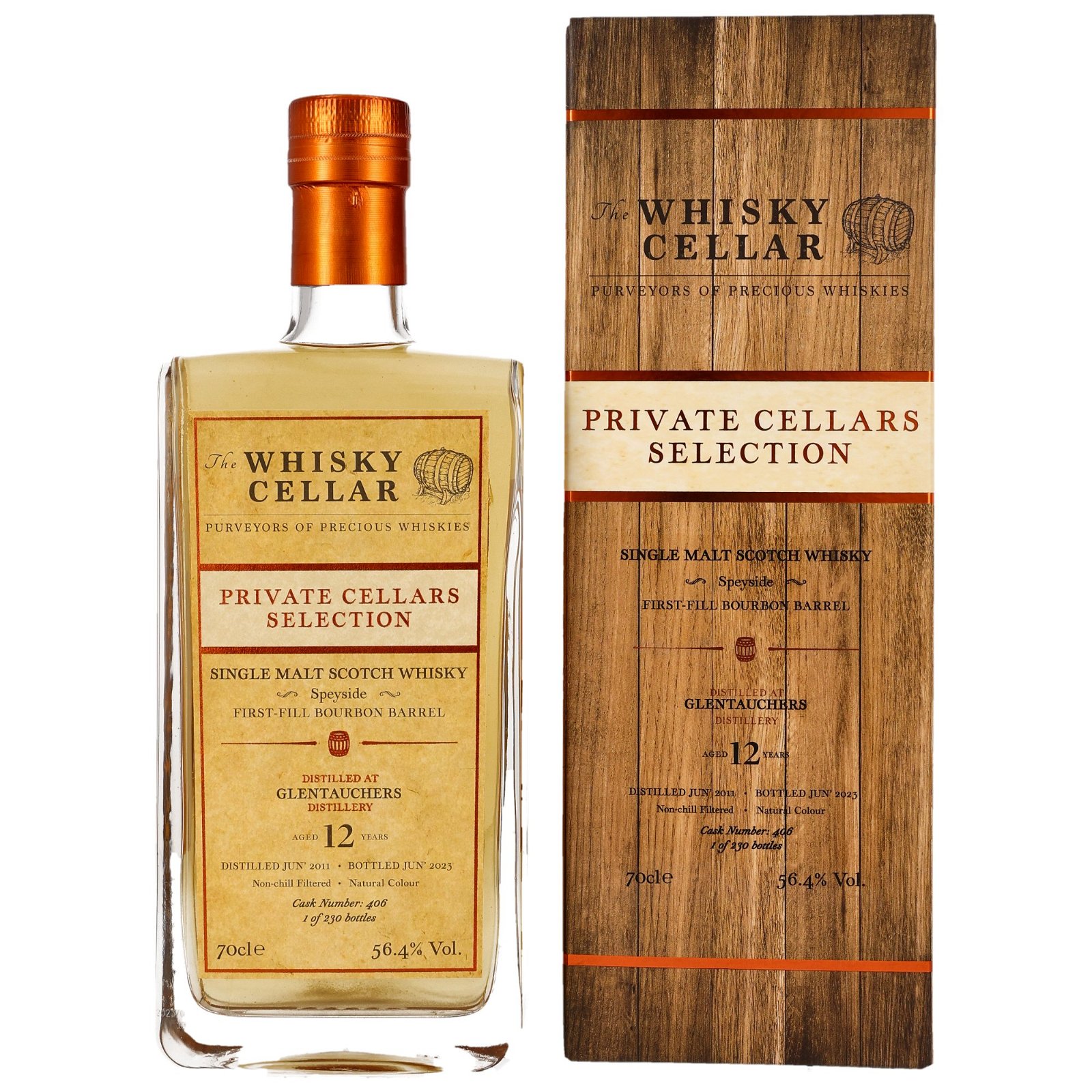 Glentauchers 2011/2023 - 12 Jahre First Fill Bourbon Barrel No. 406 Private Cellars Selection (The Whisky Cellar)