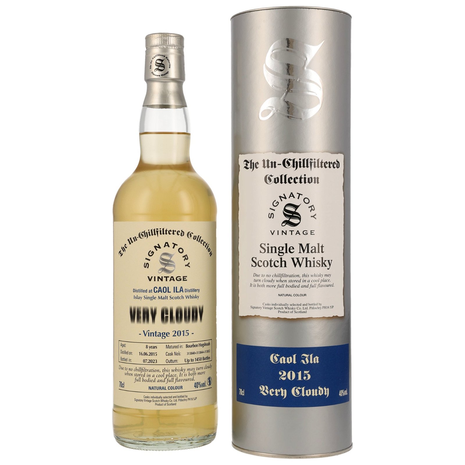 Caol Ila 2015/2023 - 8 Jahre Very Cloudy Bourbon Hogshead No. 313840+313844+313852 The Un-Chillfiltered Collection (Signatory)