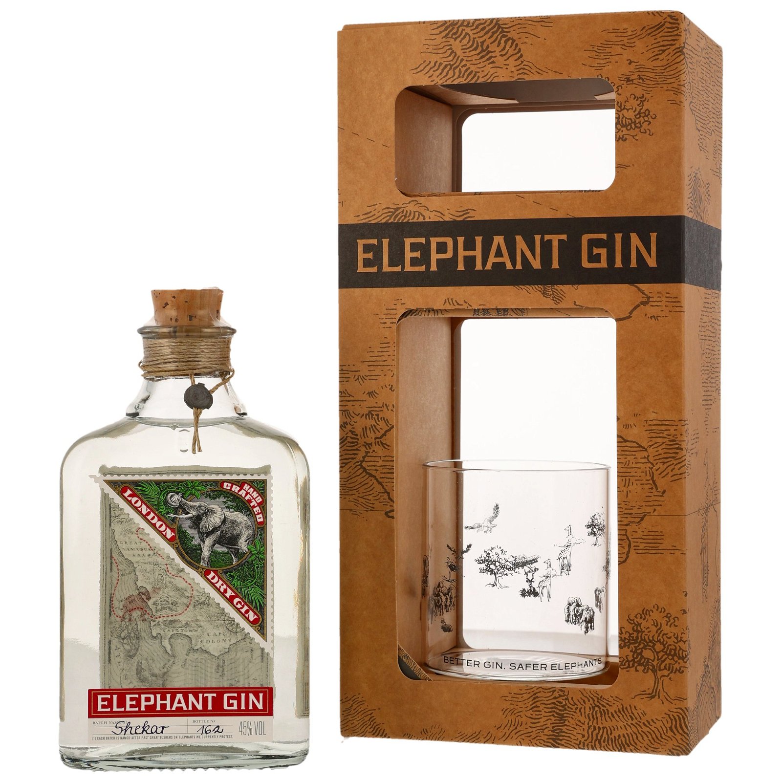 Elephant London Dry Gin mit Glas
