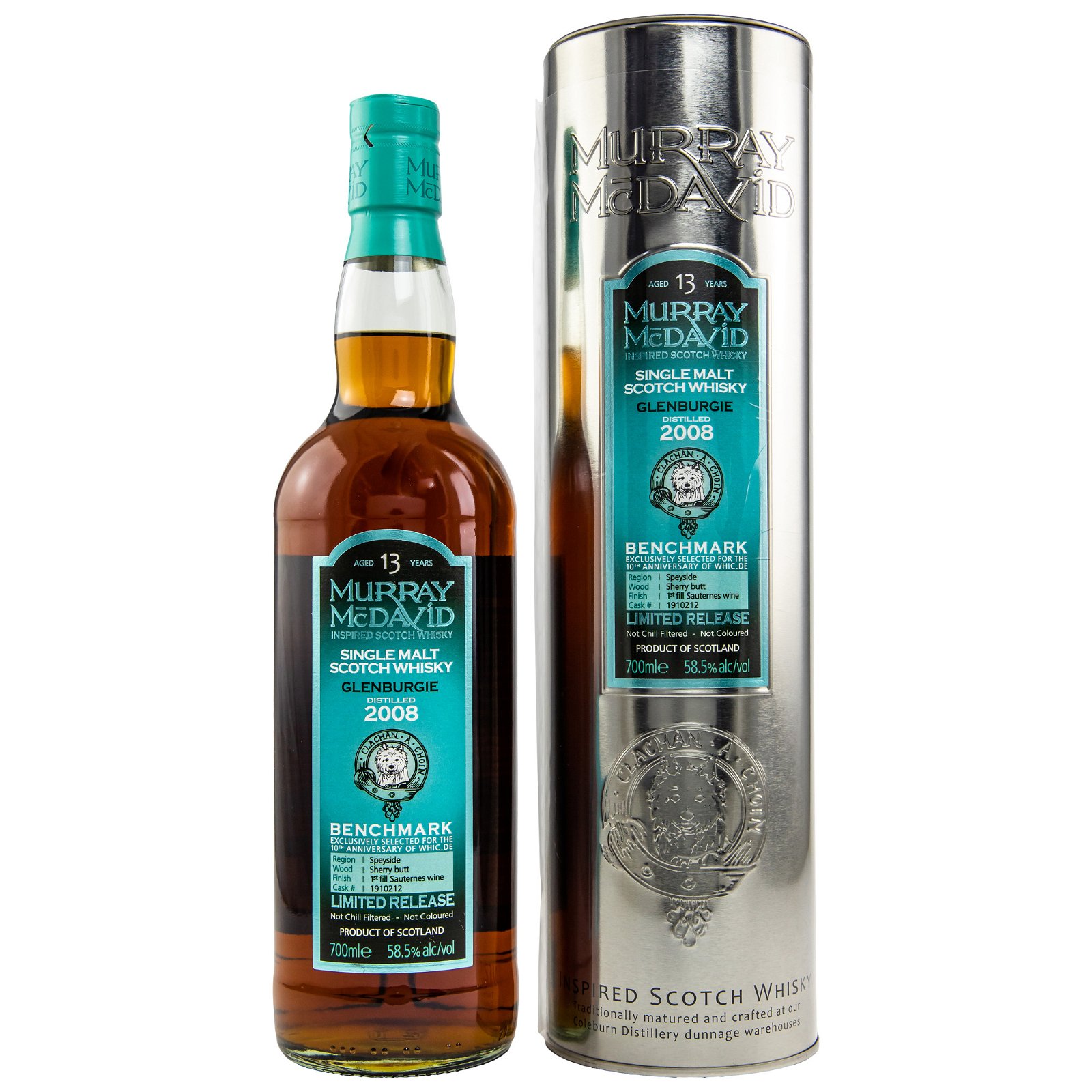 Glenburgie 2008 - 13 Jahre Sherry Butt & 1st Fill Sauternes Cask Finish No. 1910212 Bottled for whic.de (Murray McDavid)