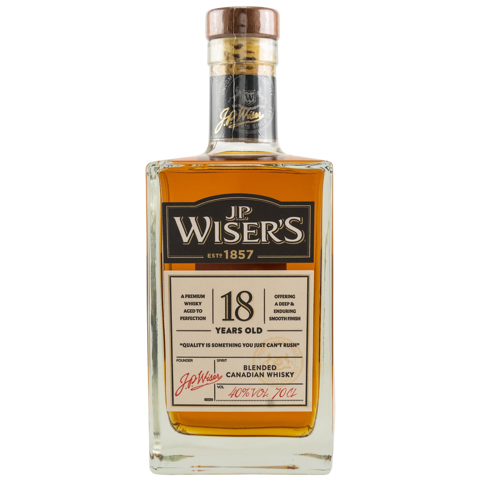J.P. Wiser's 18 Jahre Canadian Blended Whisky