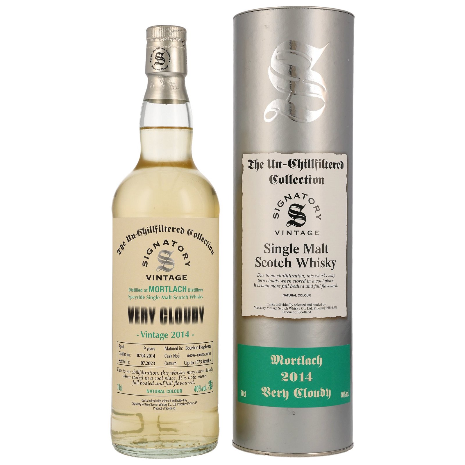 Mortlach 2014/2023 - 9 Jahre Very Cloudy Bourbon Hogsheads No. 300299+300300+300301 The Un-Chillfiltered Collection (Signatory)